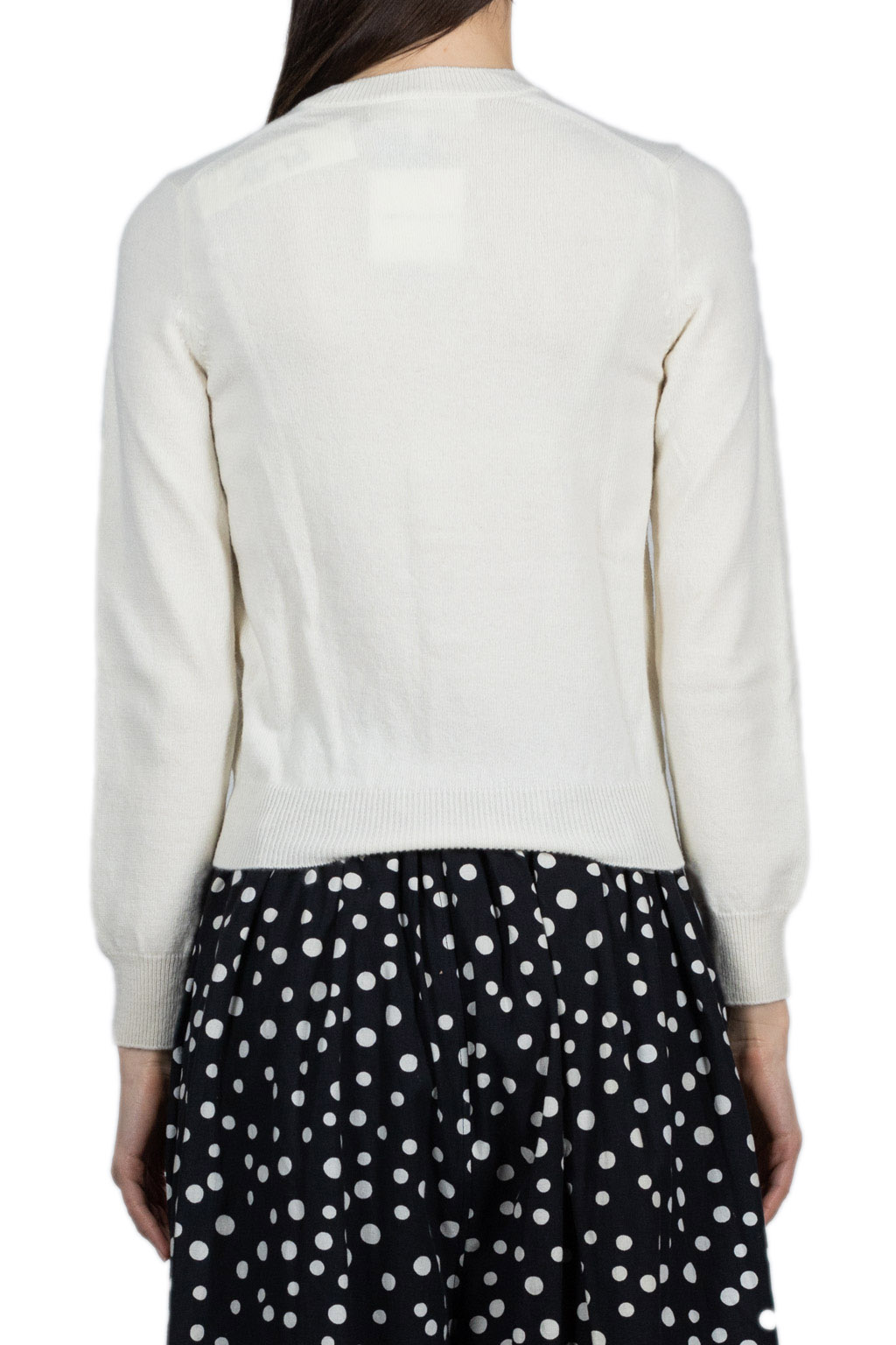 Comme Des Garcons Play White Heart Cardigan - Ivory