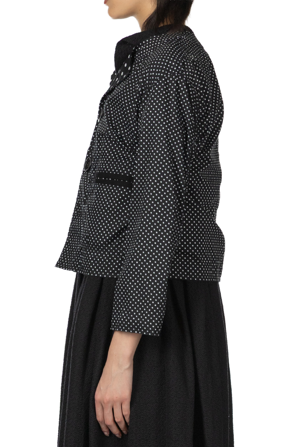 Comme Des Garcons TAO - Cotton Broad Polka Dot Print Jacket - Black and White