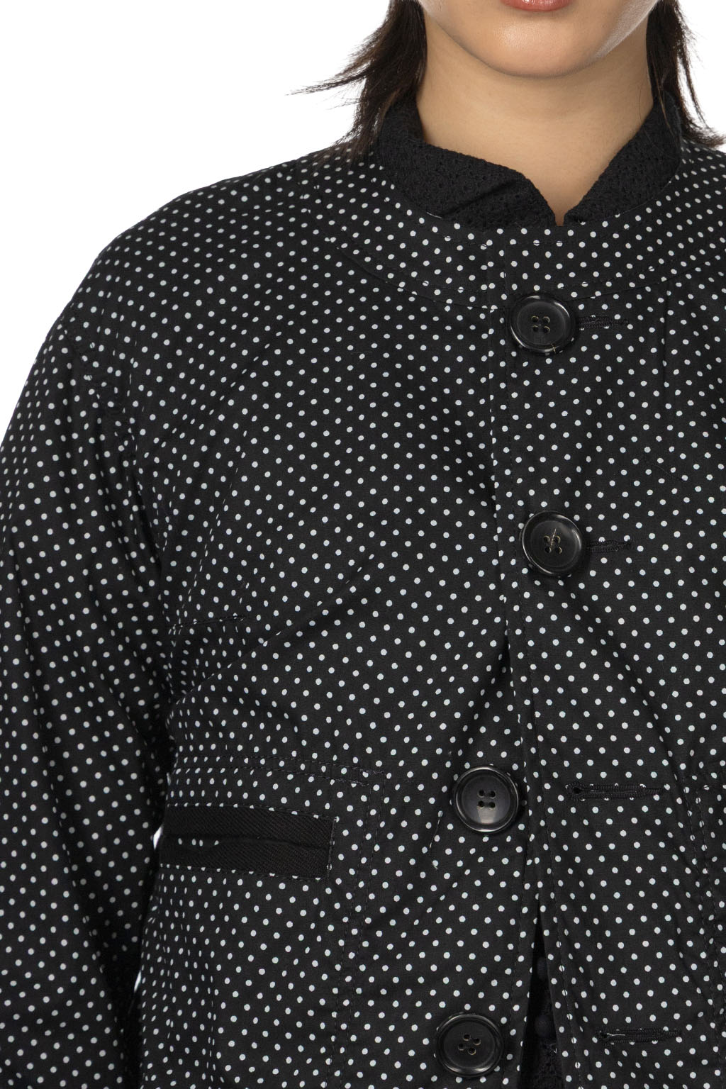 Comme Des Garcons TAO - Cotton Broad Polka Dot Print Jacket - Black and White