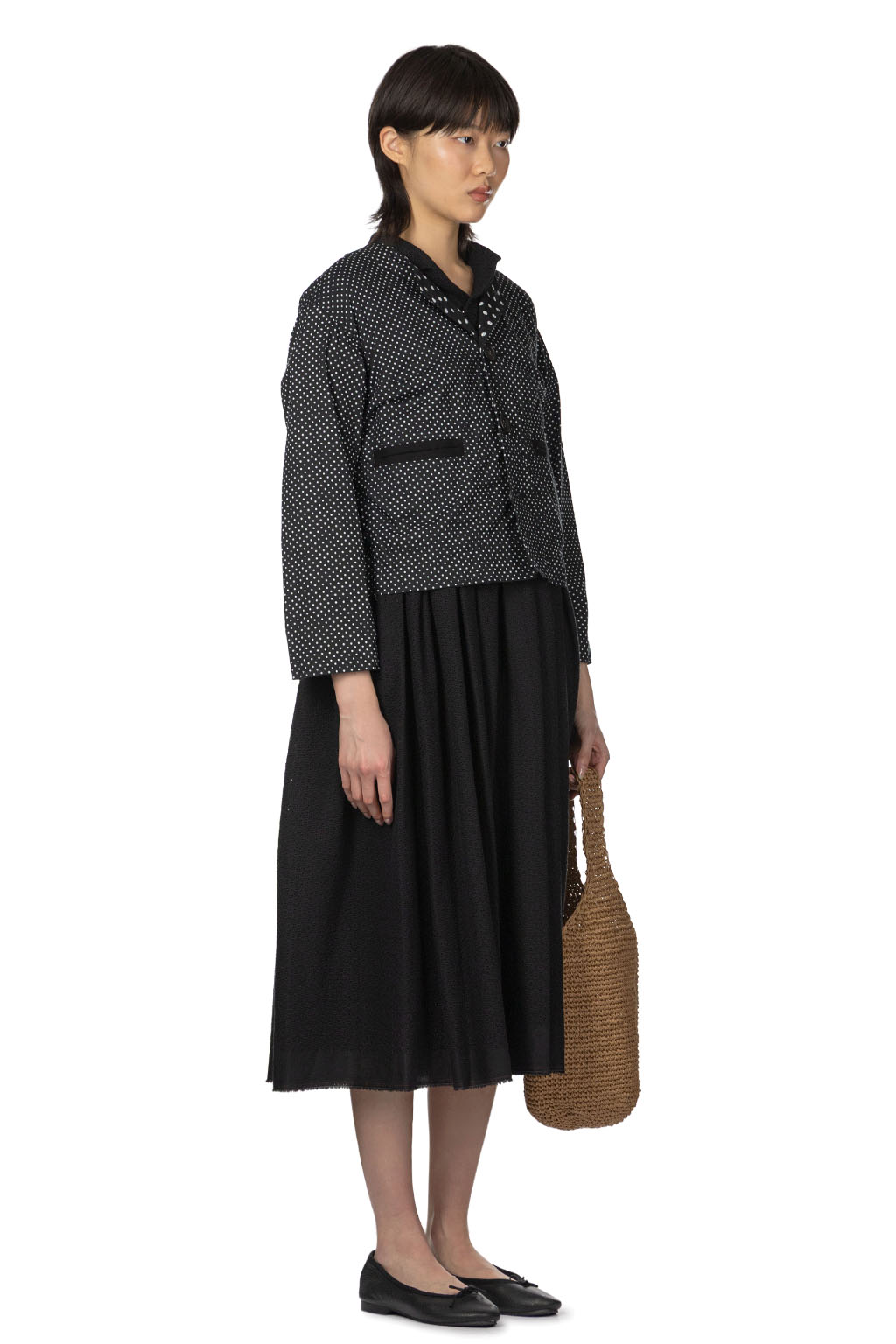 Comme Des Garcons TAO - Cotton Broad Polka Dot Print Jacket - Black and White