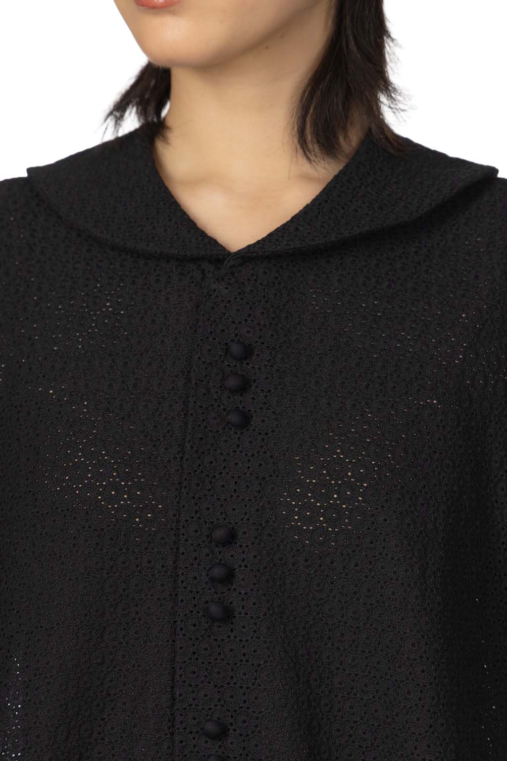 Comme Des Garcons TAO - Cotton Lawn Embroidery  Dress - Black
