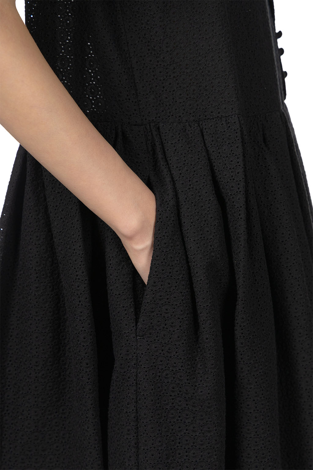 Comme Des Garcons TAO - Cotton Lawn Embroidery  Dress - Black