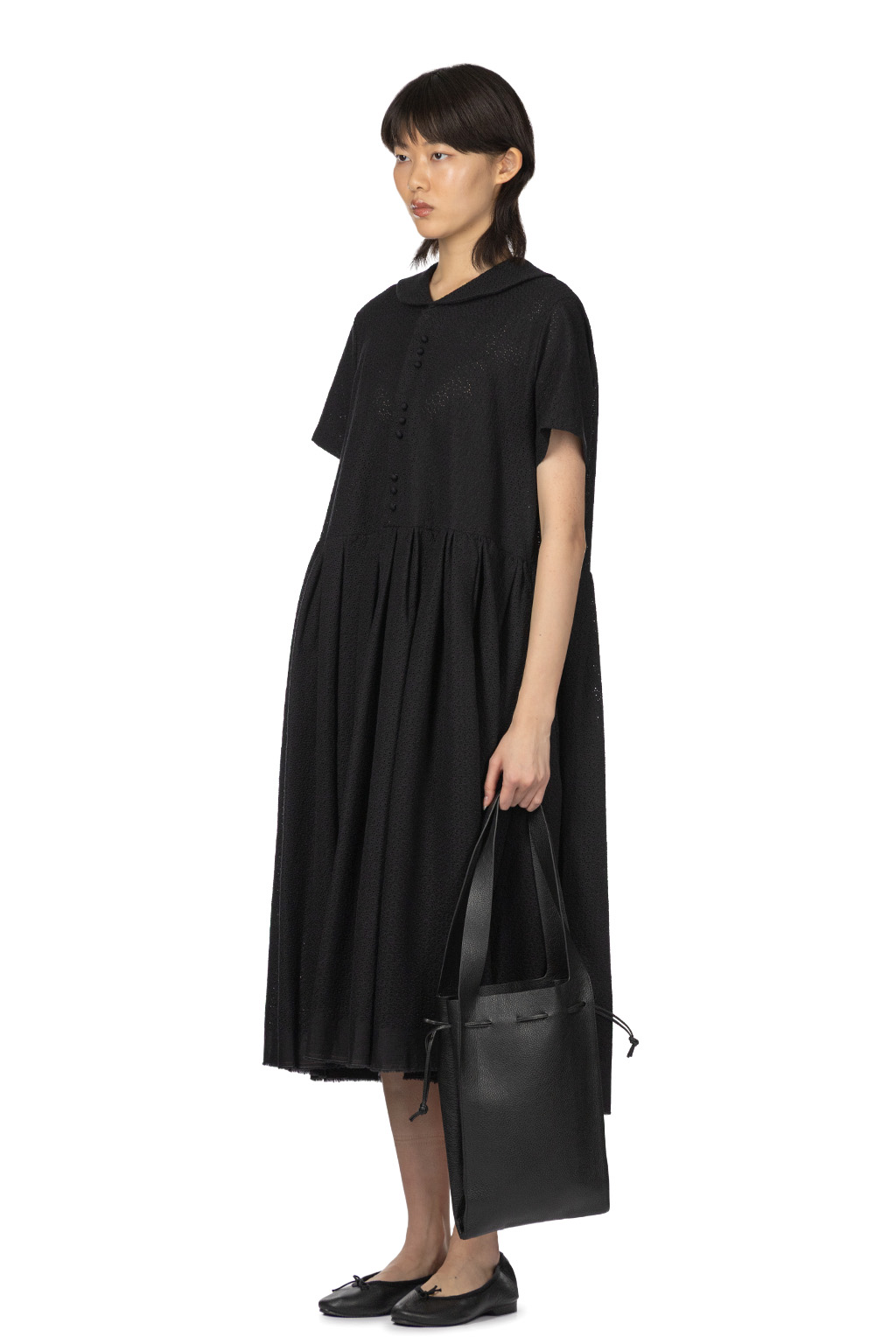 Comme Des Garcons TAO - Cotton Lawn Embroidery  Dress - Black