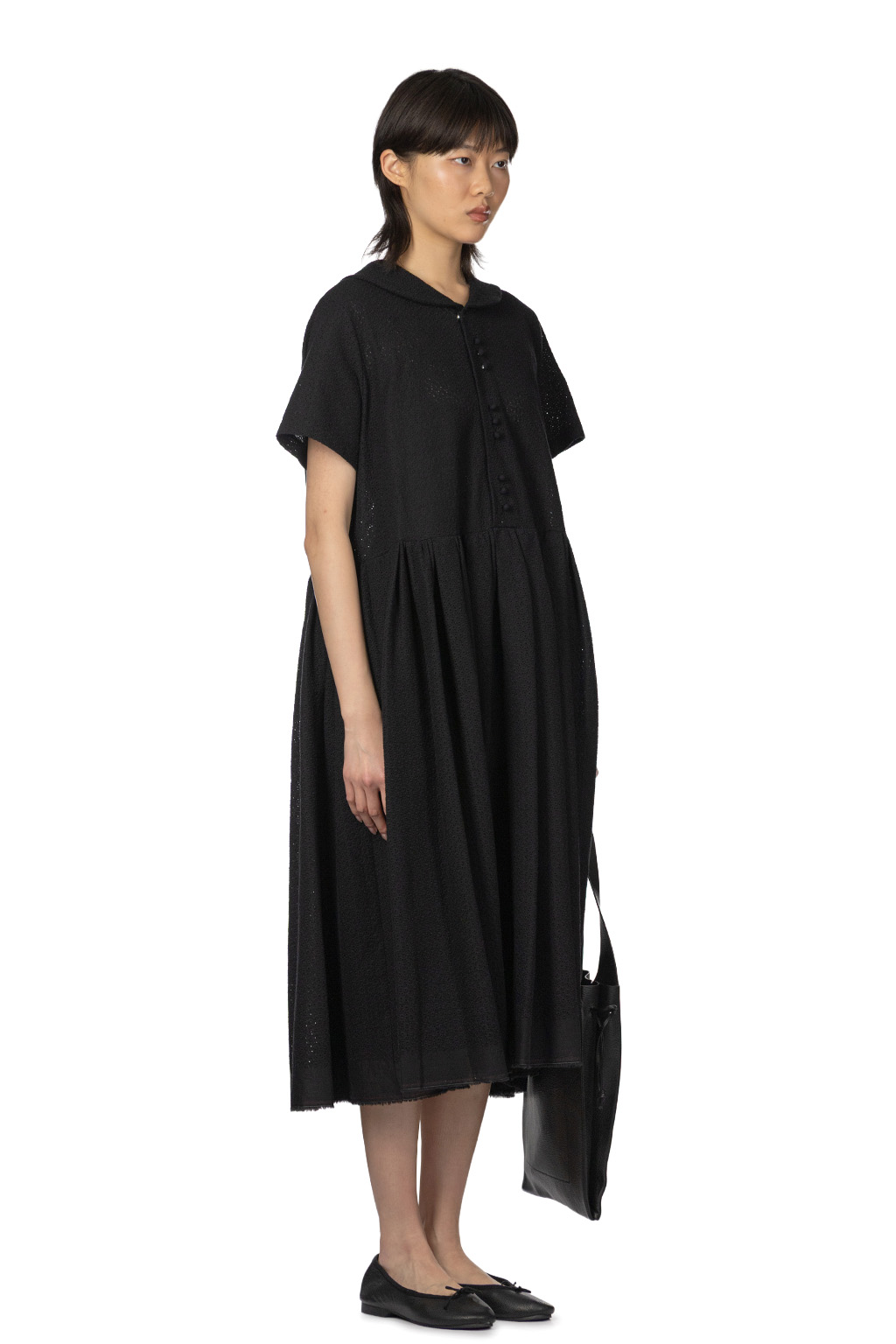 Comme Des Garcons TAO - Cotton Lawn Embroidery  Dress - Black