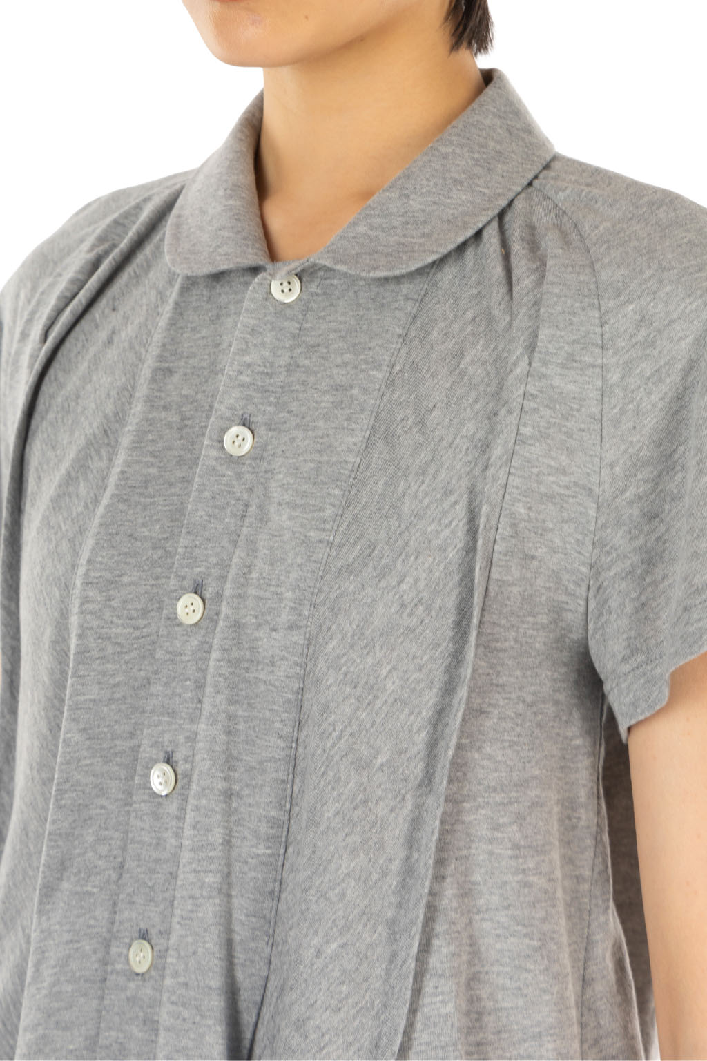 Comme Des Garcons TAO - Flared Hem Cotton Blouse - Top Gray