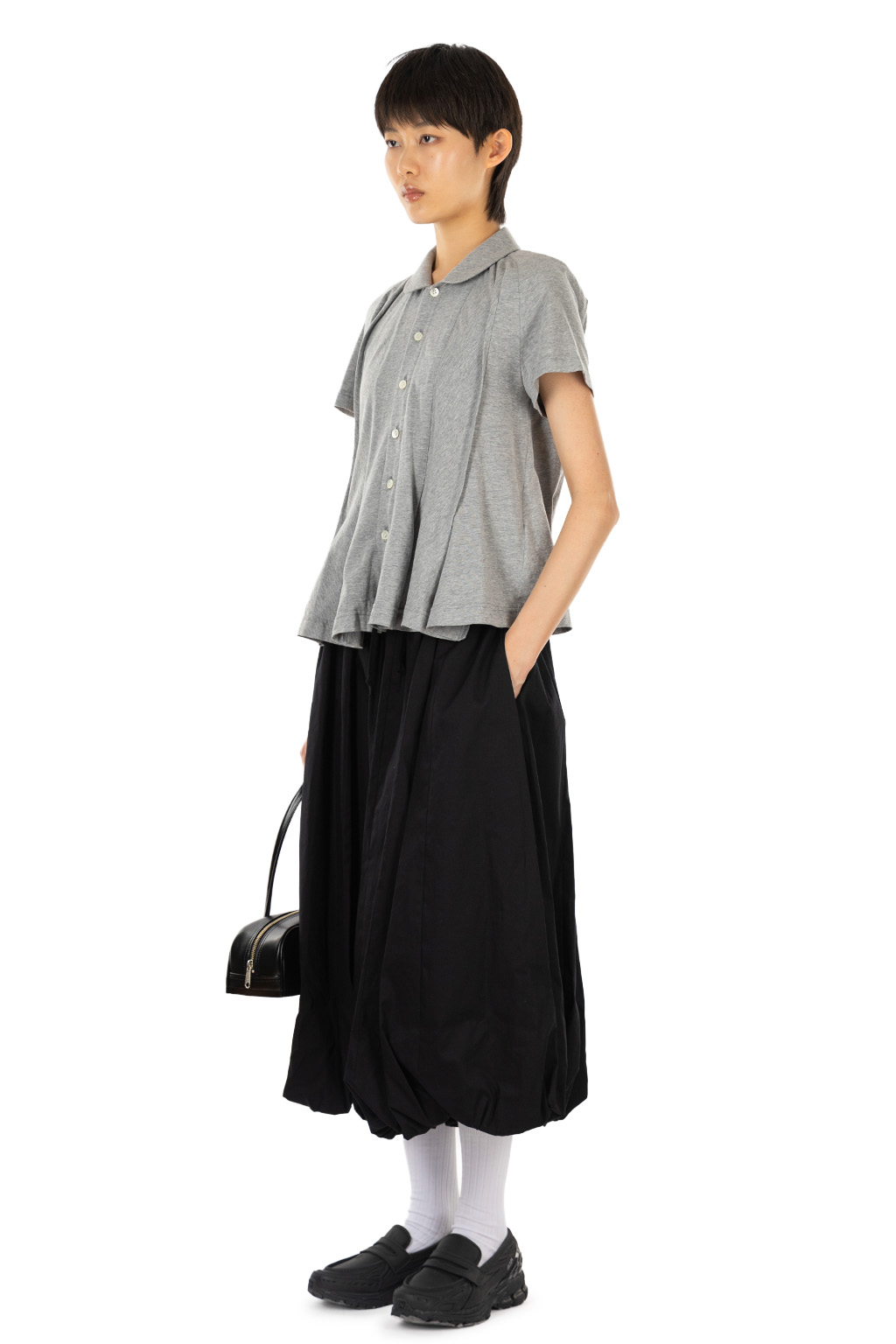 Comme Des Garcons TAO - Flared Hem Cotton Blouse - Top Gray