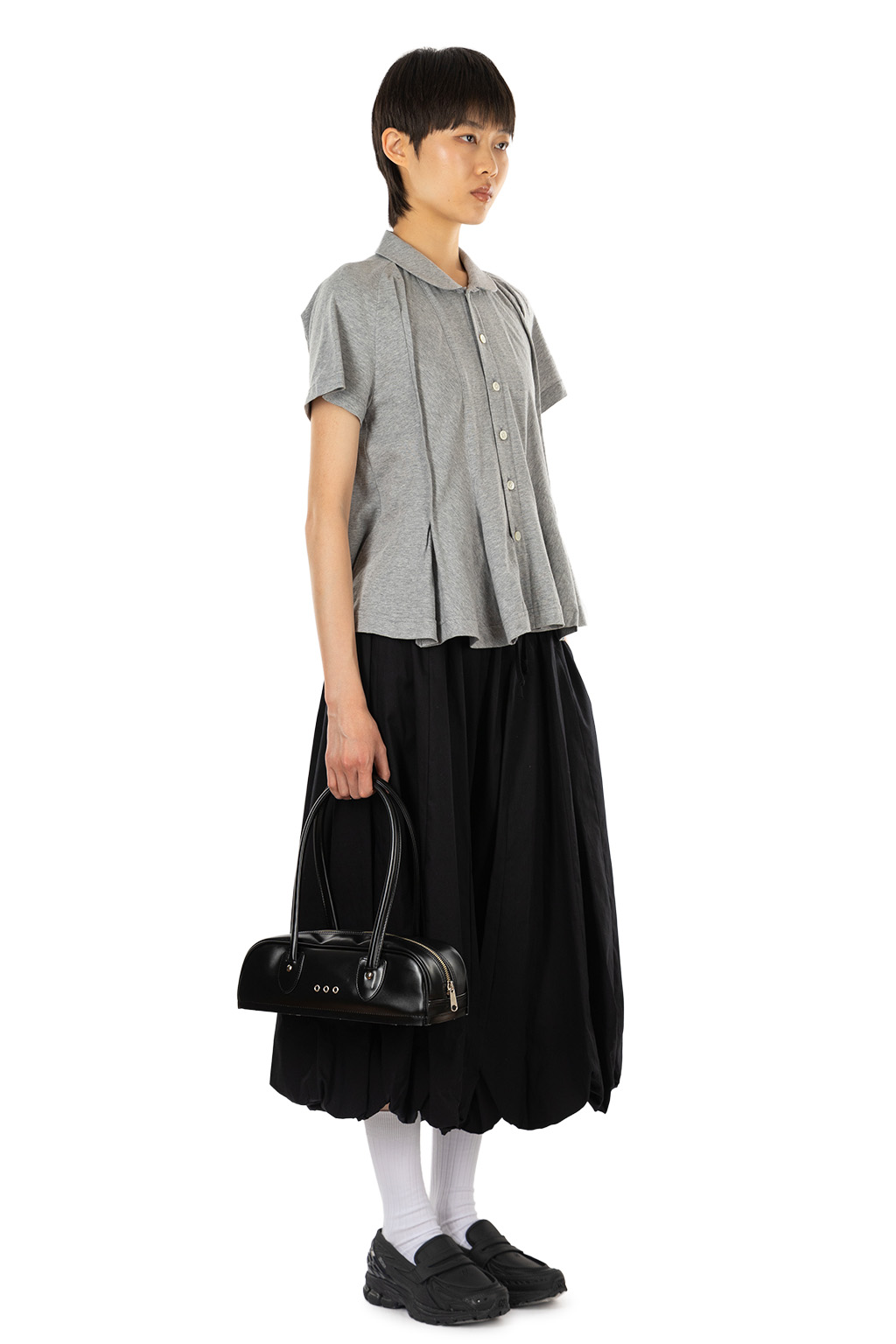 Comme Des Garcons TAO - Flared Hem Cotton Blouse - Top Gray