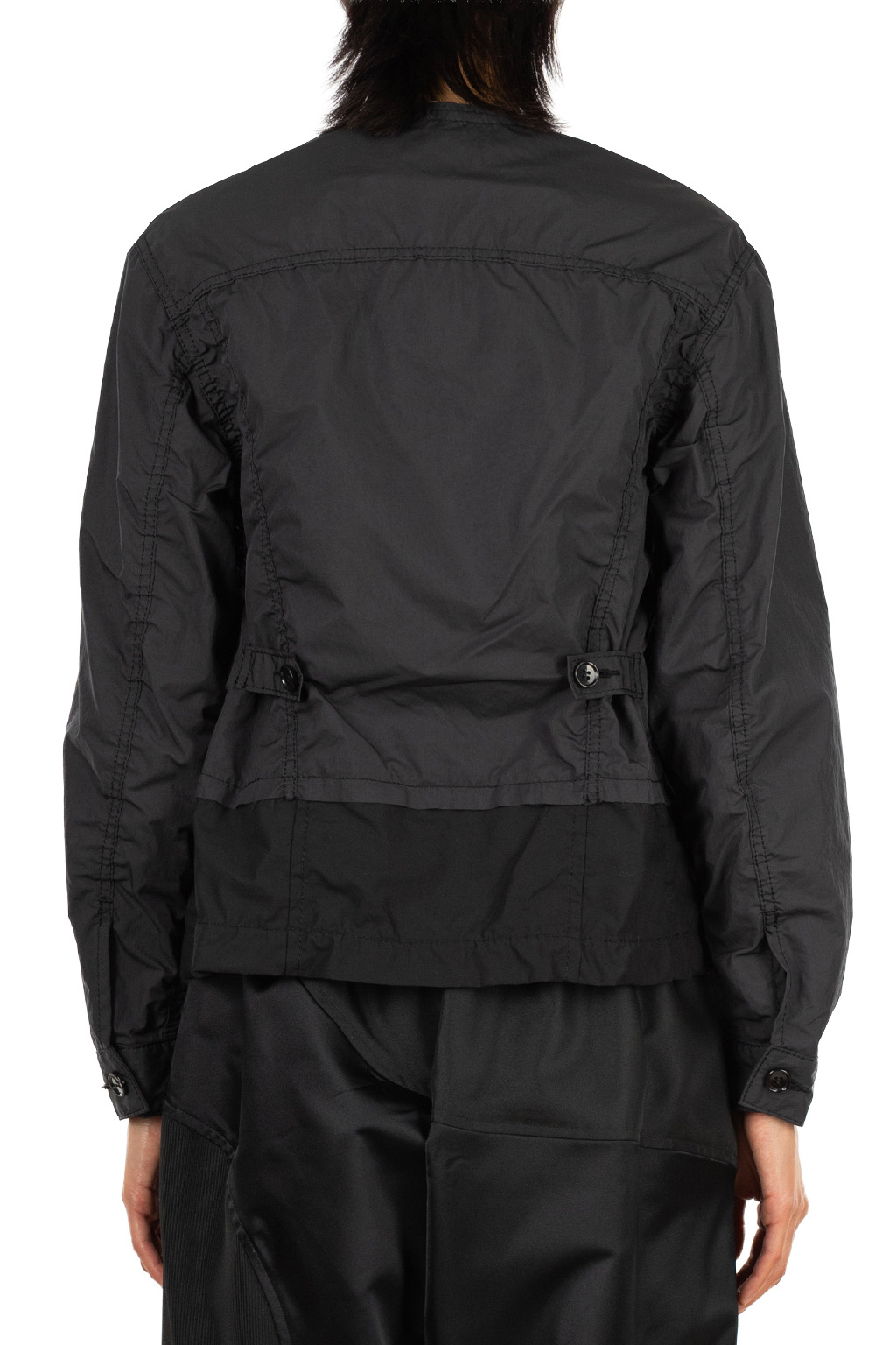 Comme Des Garcons TAO - Nylon Taffeta x Cotton Typewriter Jacket - Black x Beige