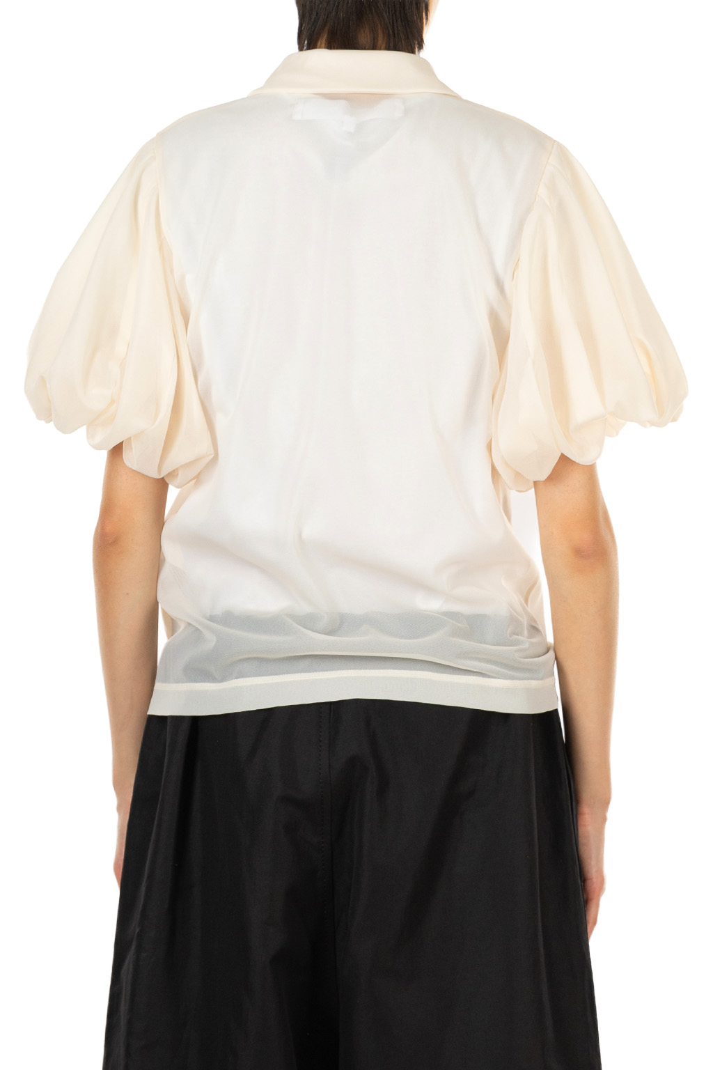 Comme Des Garcons TAO - Puffed Sleeve Polyester Blouse - Ecru