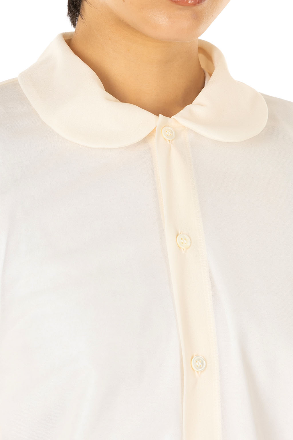 Comme Des Garcons TAO - Puffed Sleeve Polyester Blouse - Ecru