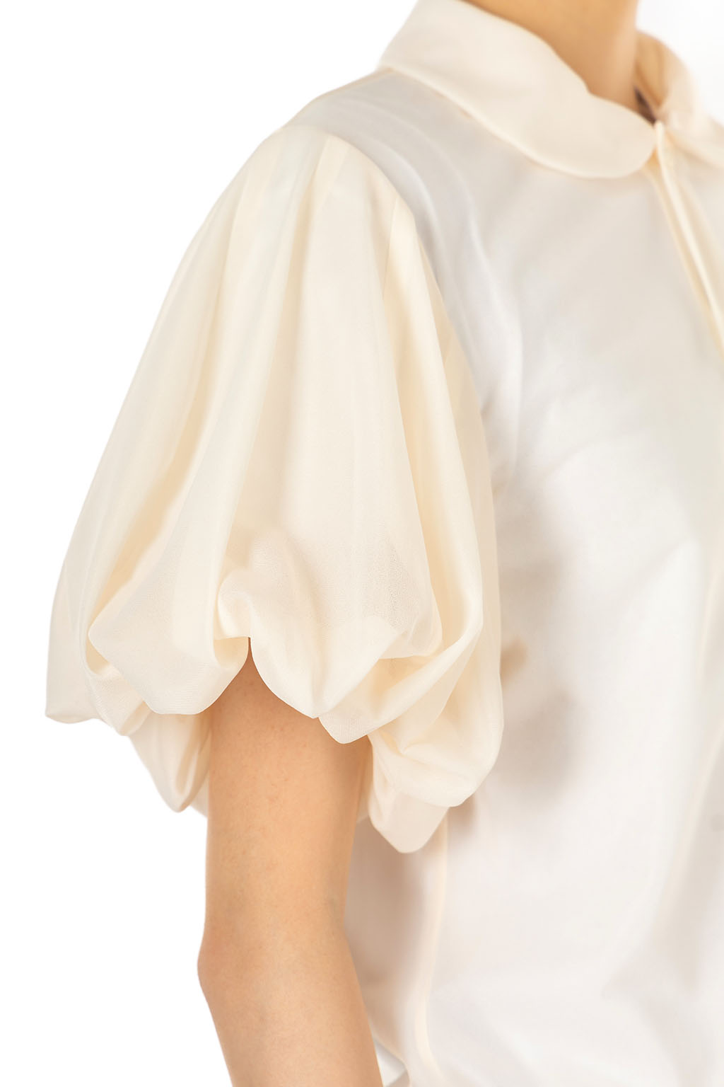 Comme Des Garcons TAO - Puffed Sleeve Polyester Blouse - Ecru