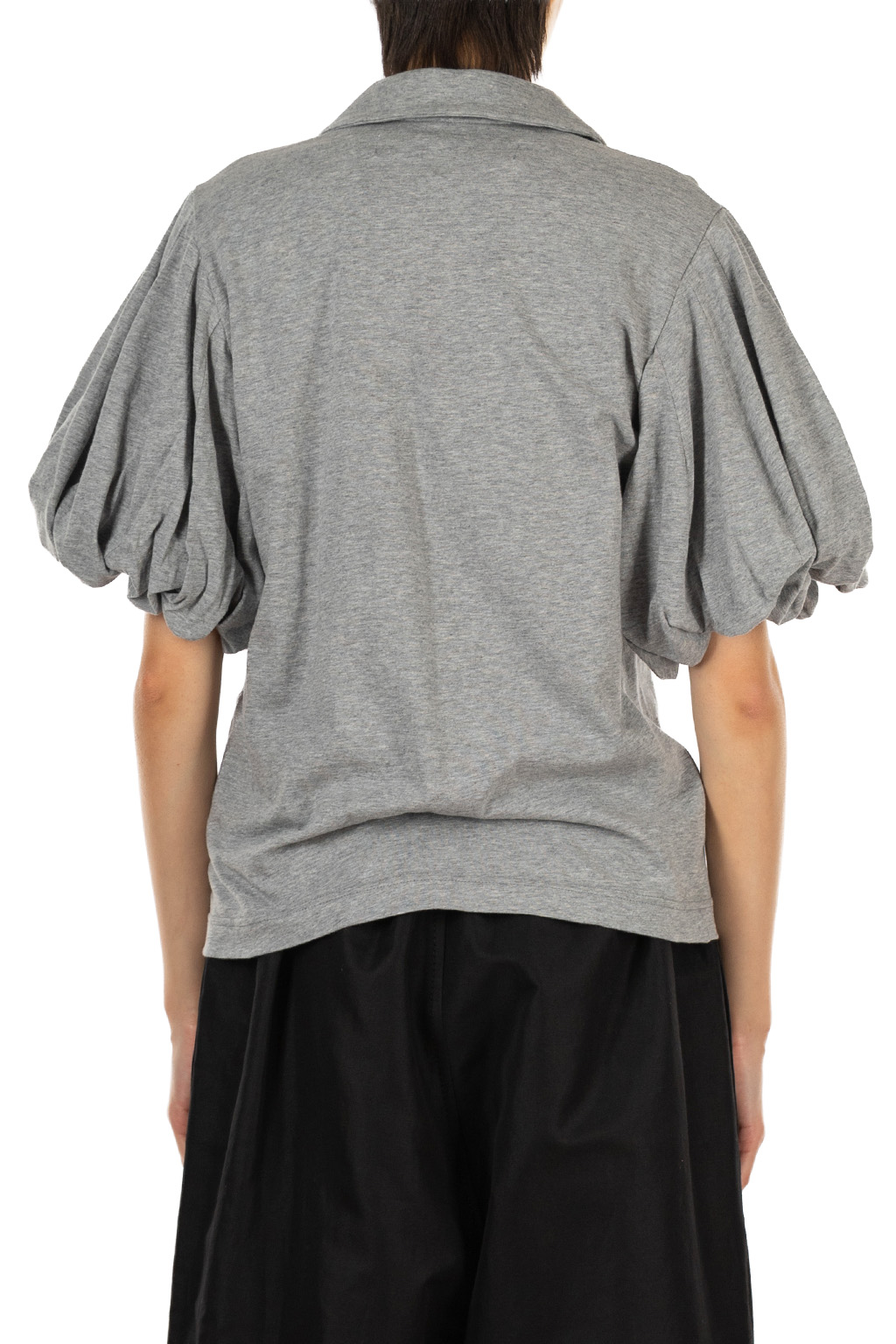 Comme Des Garcons TAO - Round Collar Puffed Sleeve Cotton Blouse - Top Gray