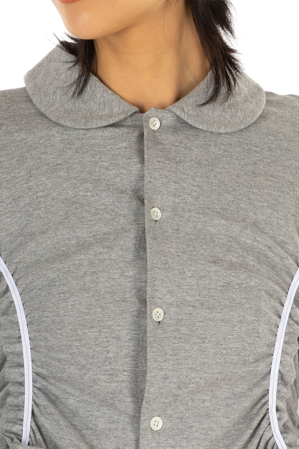 Comme Des Garcons TAO - Round Collar Ruffle Shirt - Top Gray