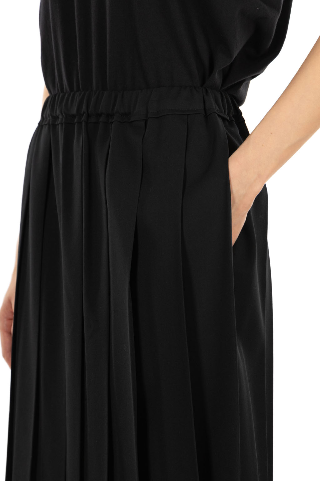 Comme Des Garcons TAO - Wool Gabardine Garment Dyed Pleated Skirt - Black