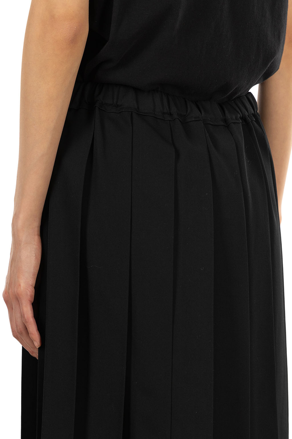 Comme Des Garcons TAO - Wool Gabardine Garment Dyed Pleated Skirt - Black
