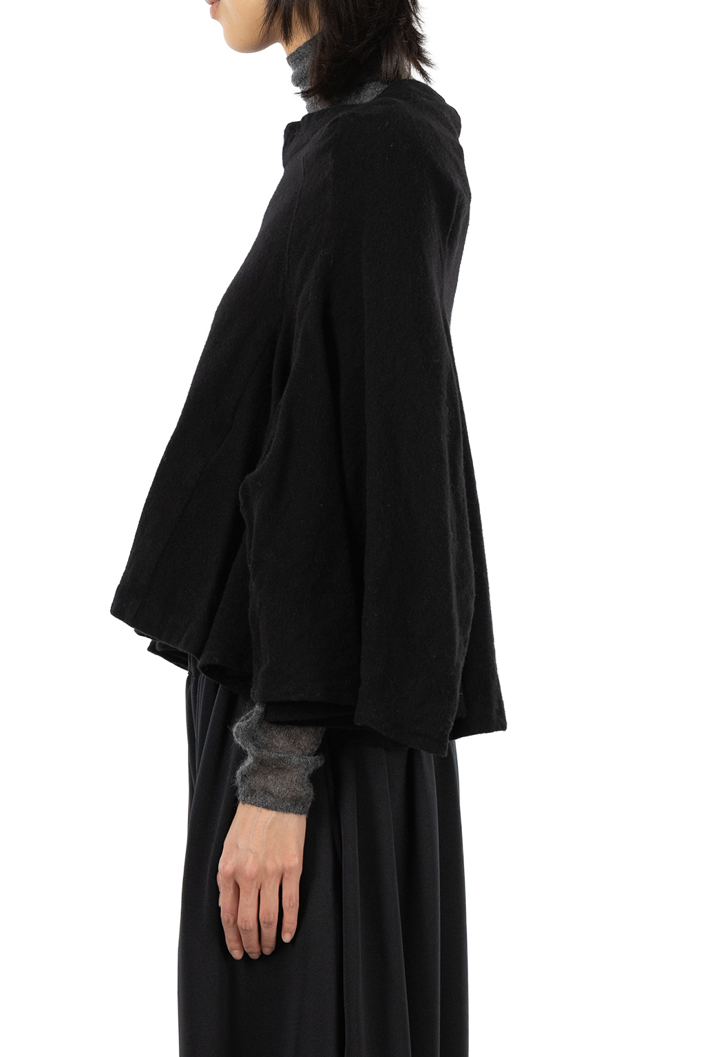 Comme Des Garcons TAO - Yarn Dyed Wool Twill Garment Milled Pullover - Black