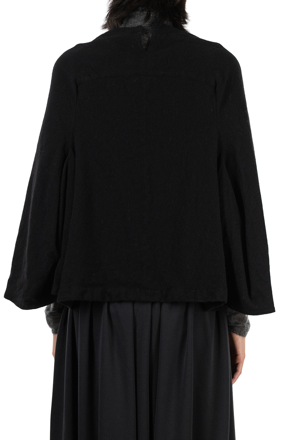 Comme Des Garcons TAO - Yarn Dyed Wool Twill Garment Milled Pullover - Black