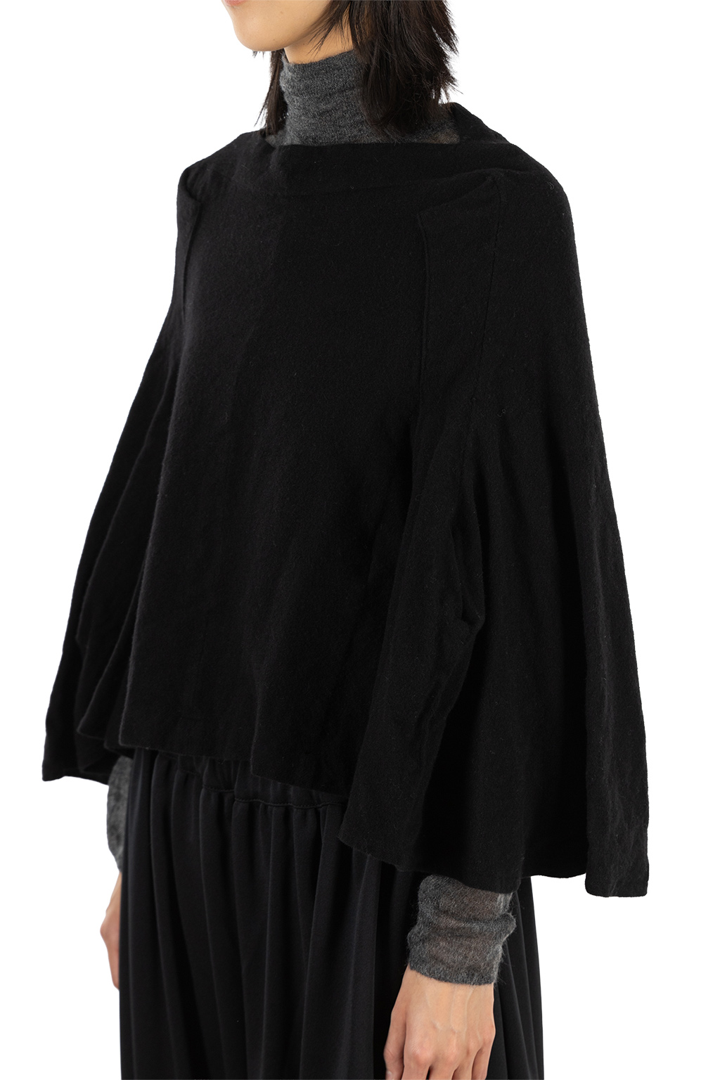 Comme Des Garcons TAO - Yarn Dyed Wool Twill Garment Milled Pullover - Black