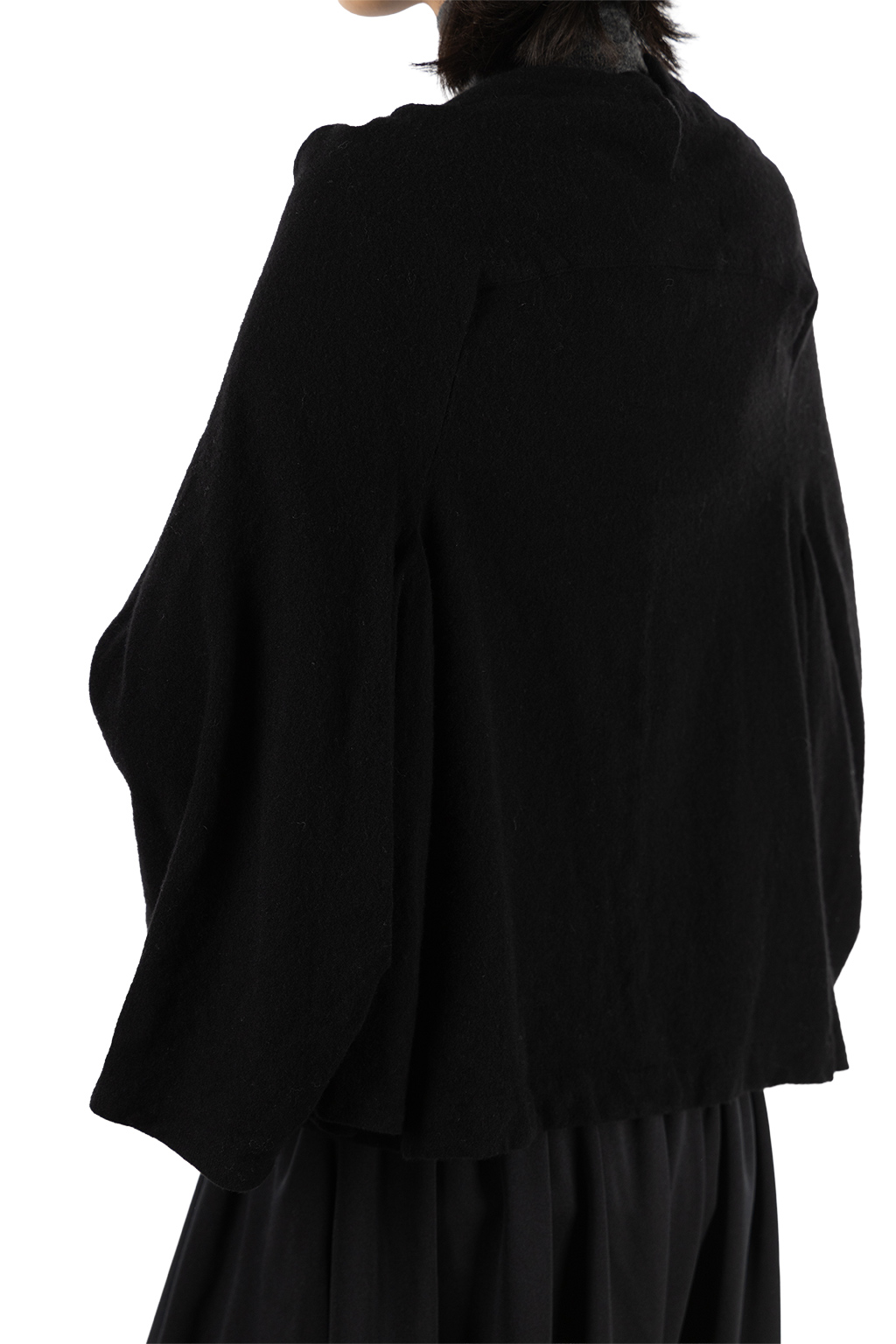 Comme Des Garcons TAO - Yarn Dyed Wool Twill Garment Milled Pullover - Black