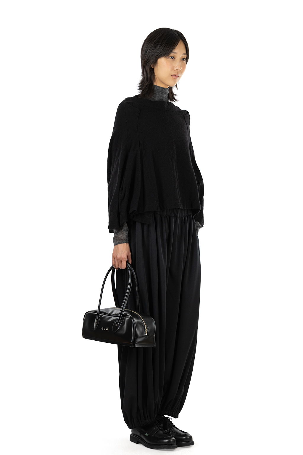 Comme Des Garcons TAO - Yarn Dyed Wool Twill Garment Milled Pullover - Black