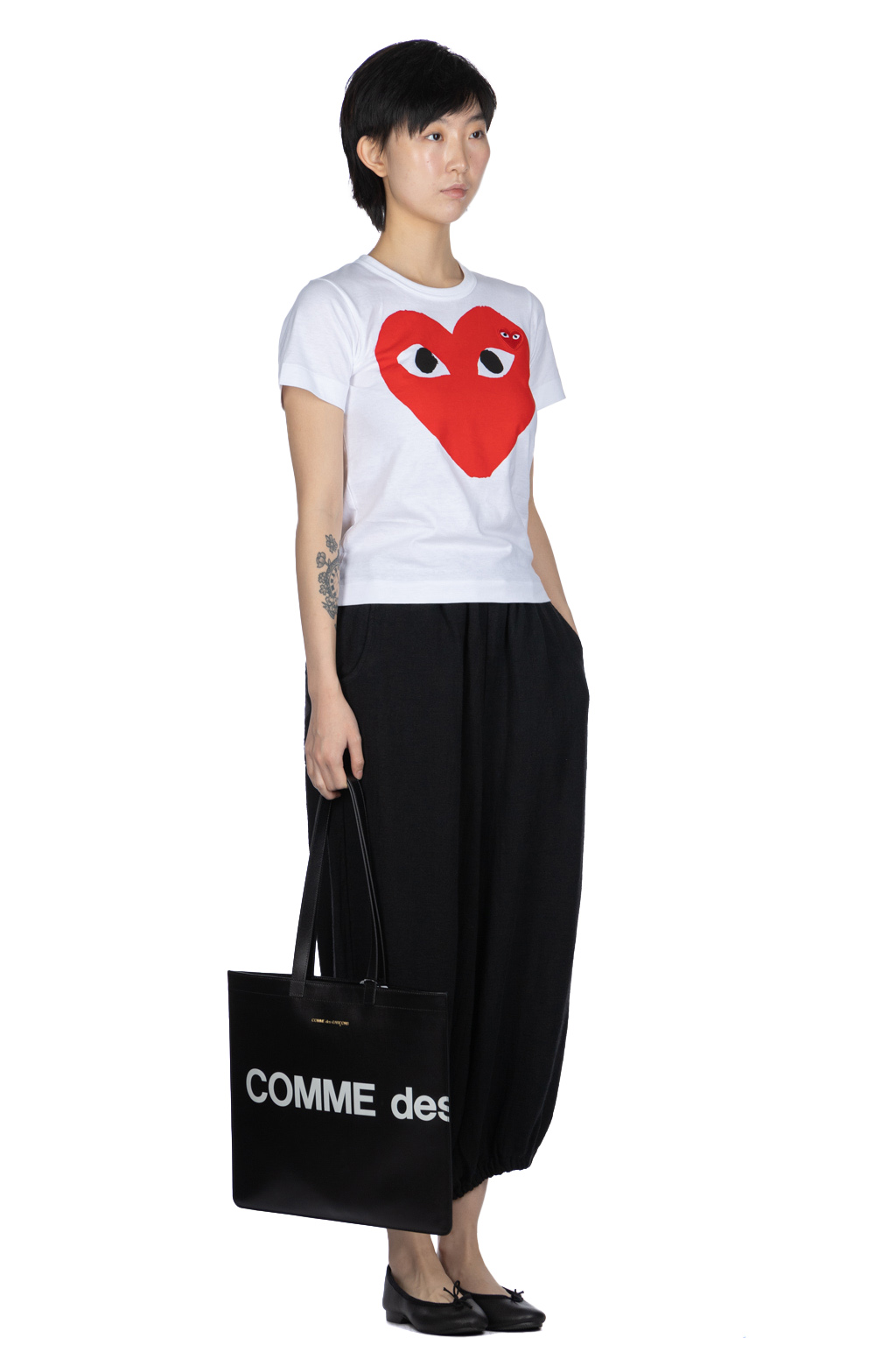 Comme Des Garcons Wallets Huge Logo Bag - Black