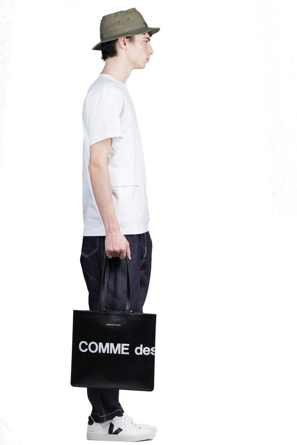 Comme Des Garcons Wallets Huge Logo Bag - Black