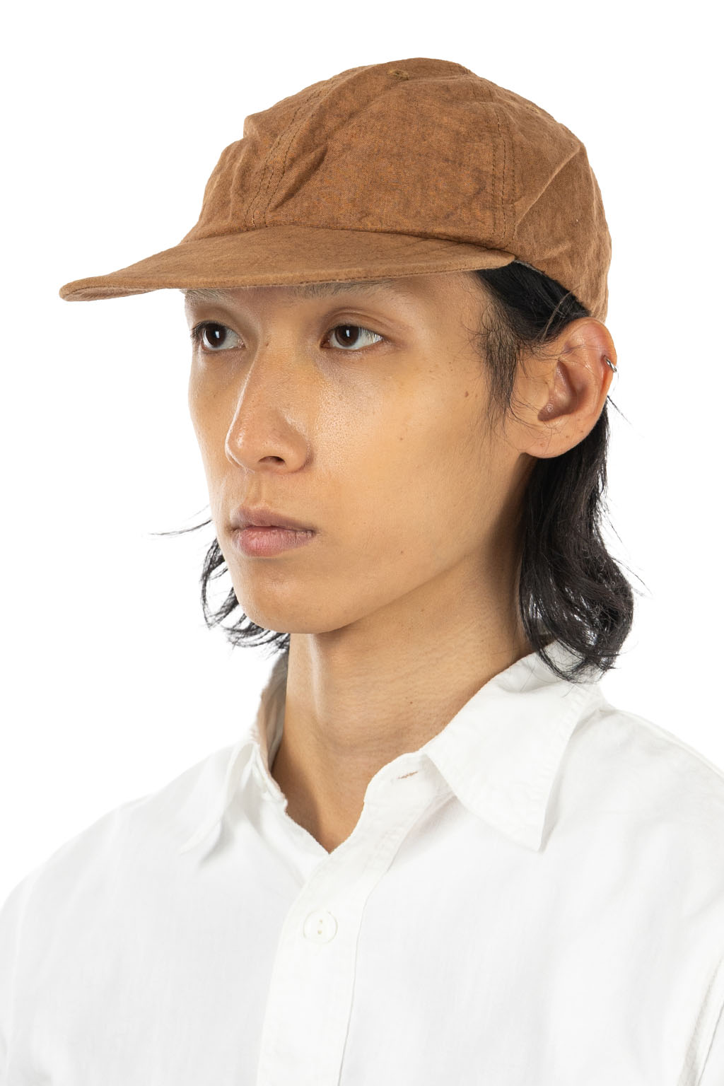Decho - Natural Dye Canvas 6-Panel Buckle Cap - Kakishibu