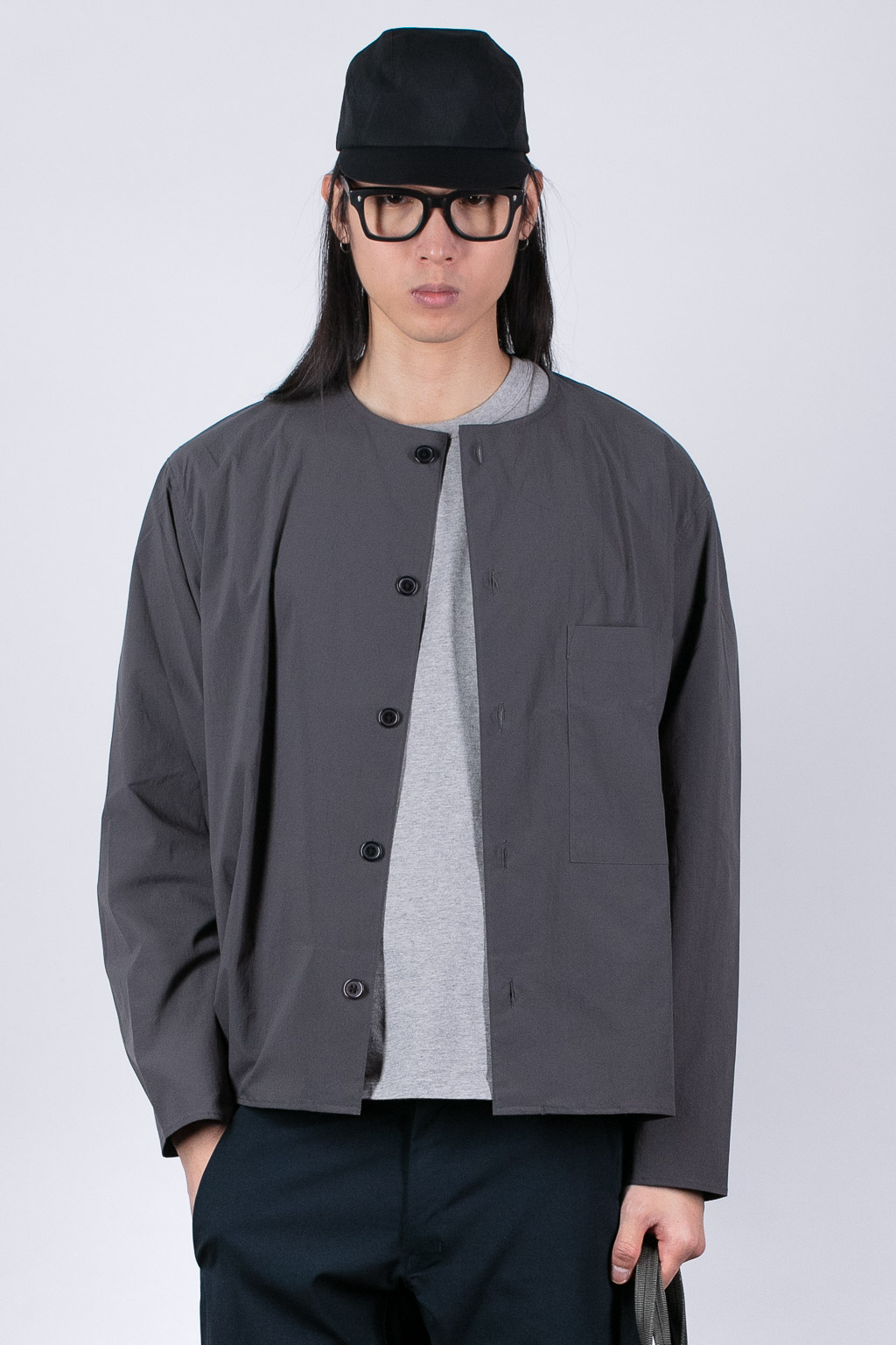 digawel collarless shirt