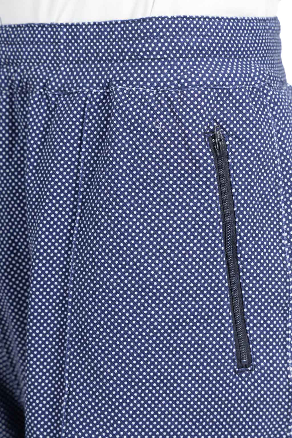 Engineered Garments - BB Shorts- Navy Cotton Polka Dot Pique