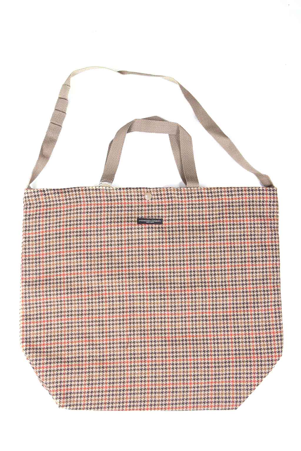 Bluebuttonshop Engineered Garments Engineered Garments Carry All Tote Tanorange Wool Big Gunclub Check f1h015 Sa006