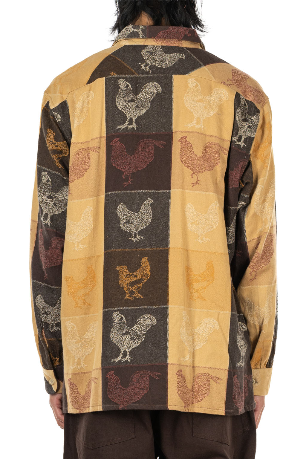 Engineered Garments - Classic Shirt - Khaki Cotton Bird Block Jacquard