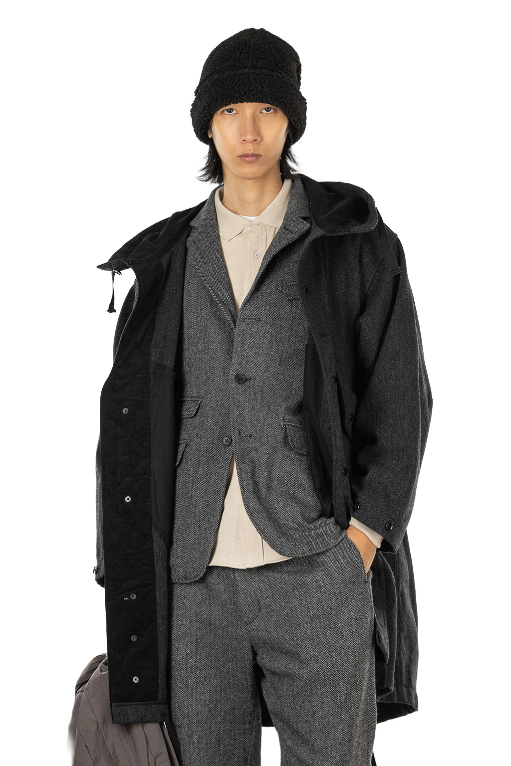 Engineered Garments - Highland Parka - Charcoal Wool Poly Heavy Tweed