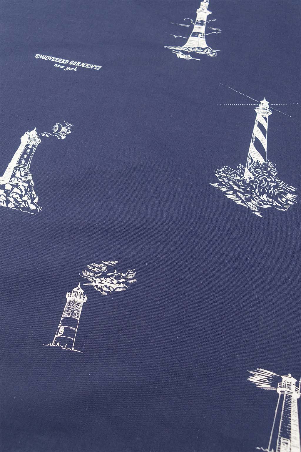 Engineered Garments Printed Bandana - Navy Lighthouse