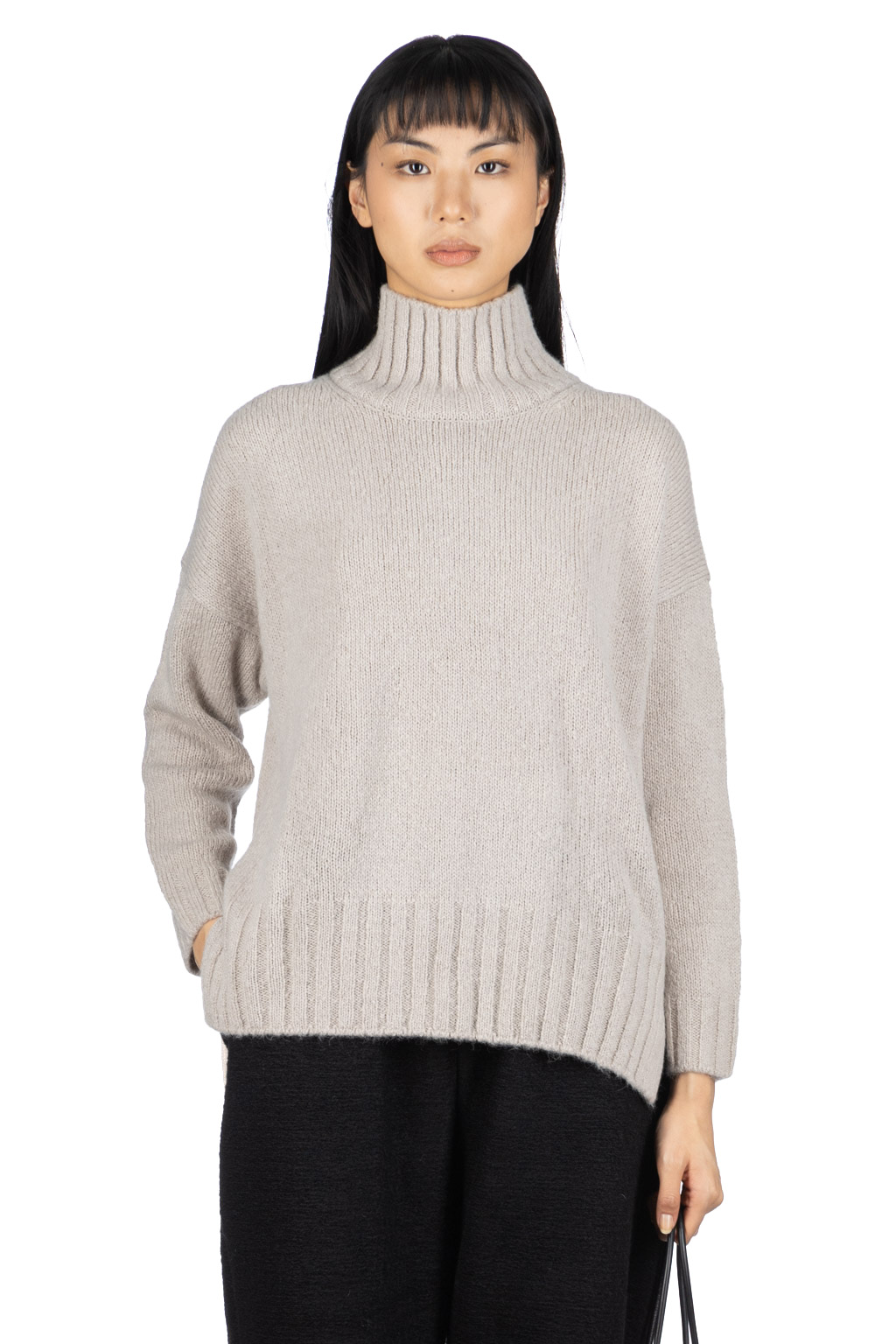 Evam Eva | Alpaca Wool Turtleneck - Grege | Women | Blue Button Shop