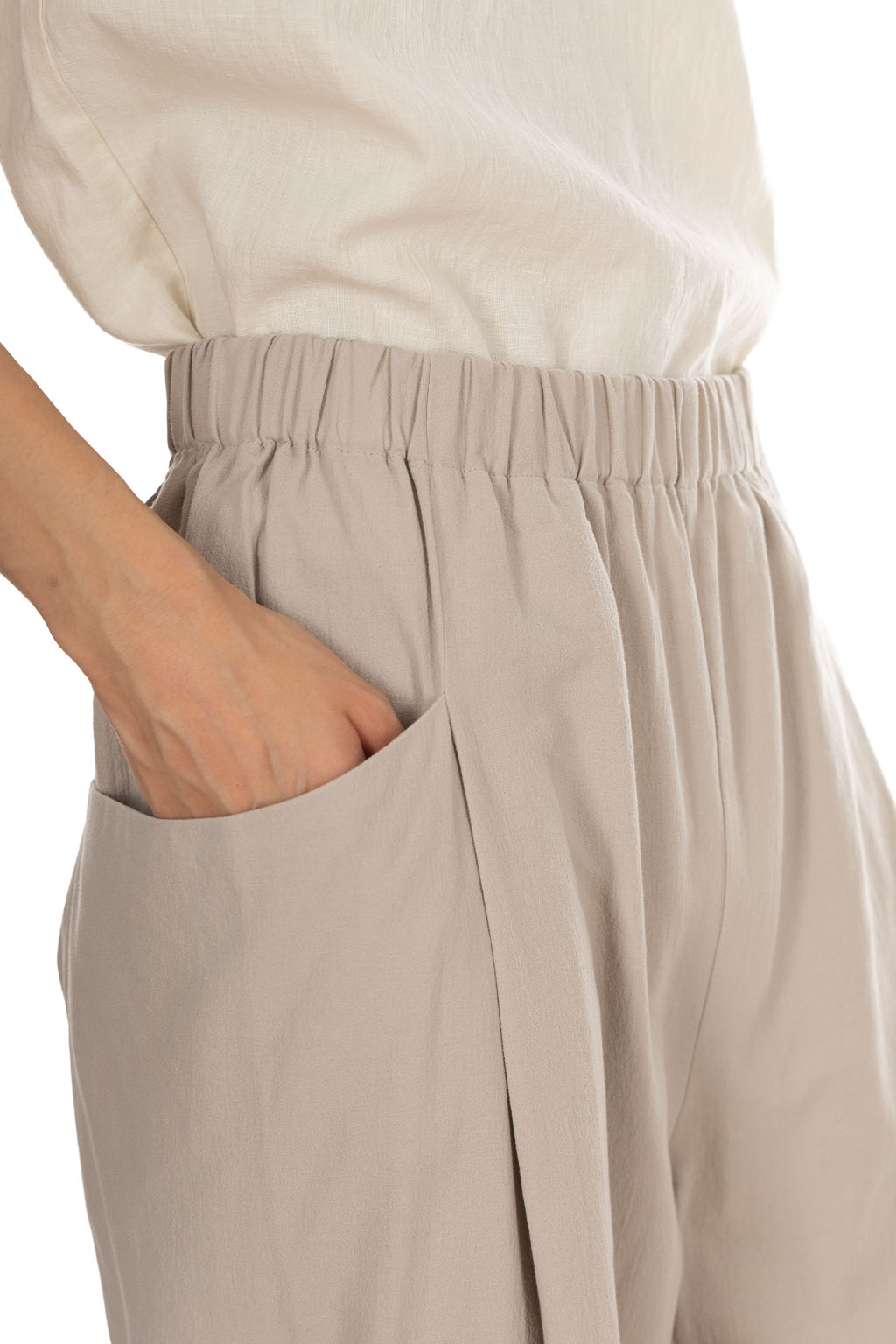 Evam Eva - Cotton Culotte Pants - Greige