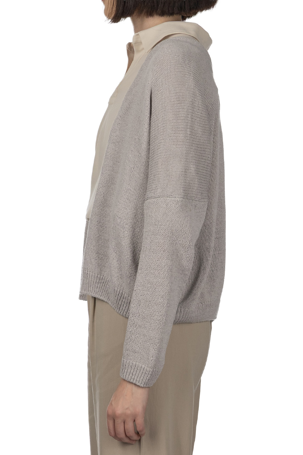 Evam Eva - Dry Silk Cardigan - Coral Grey