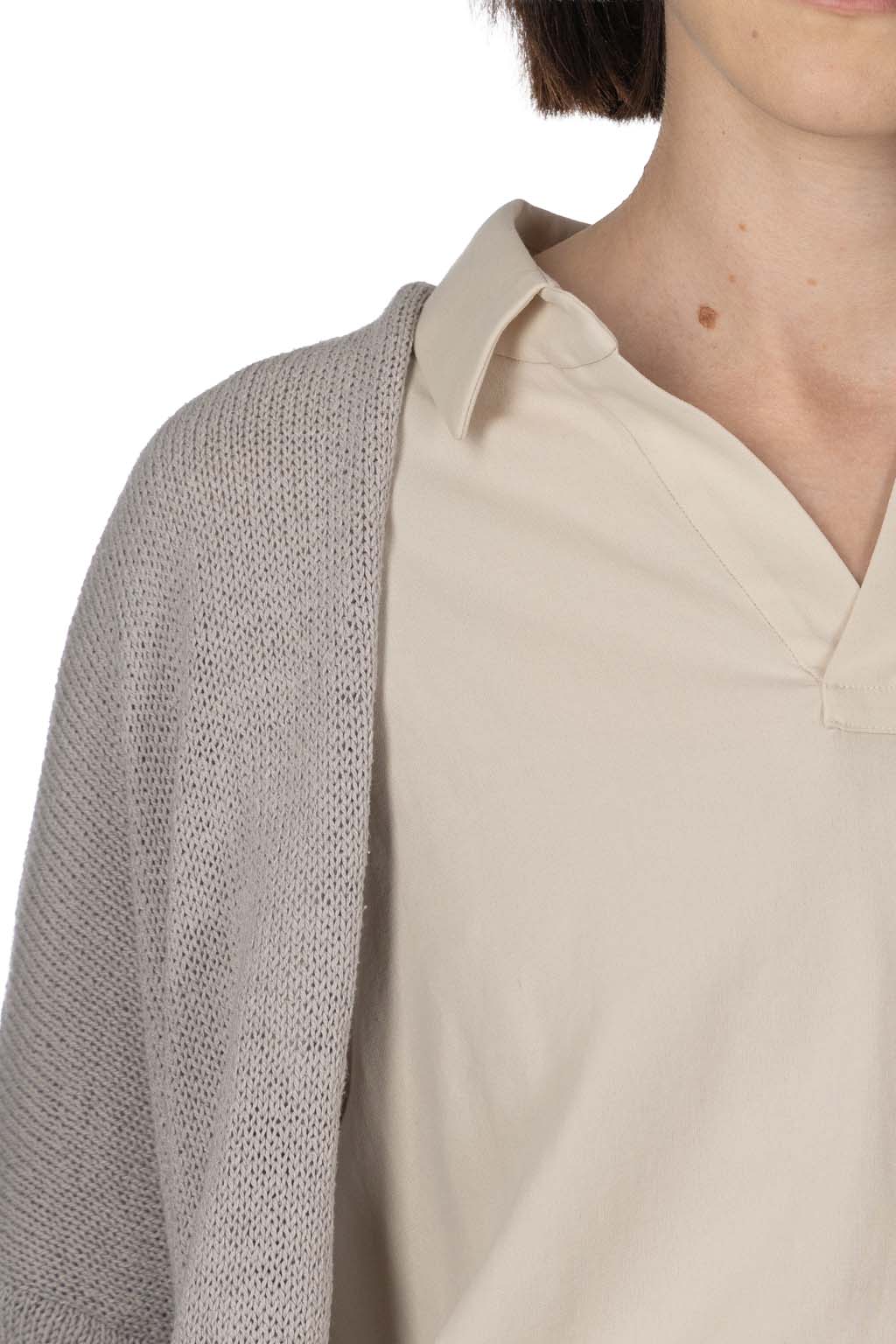 Evam Eva - Dry Silk Cardigan - Coral Grey