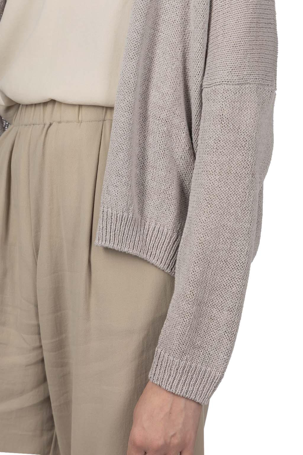 Evam Eva - Dry Silk Cardigan - Coral Grey