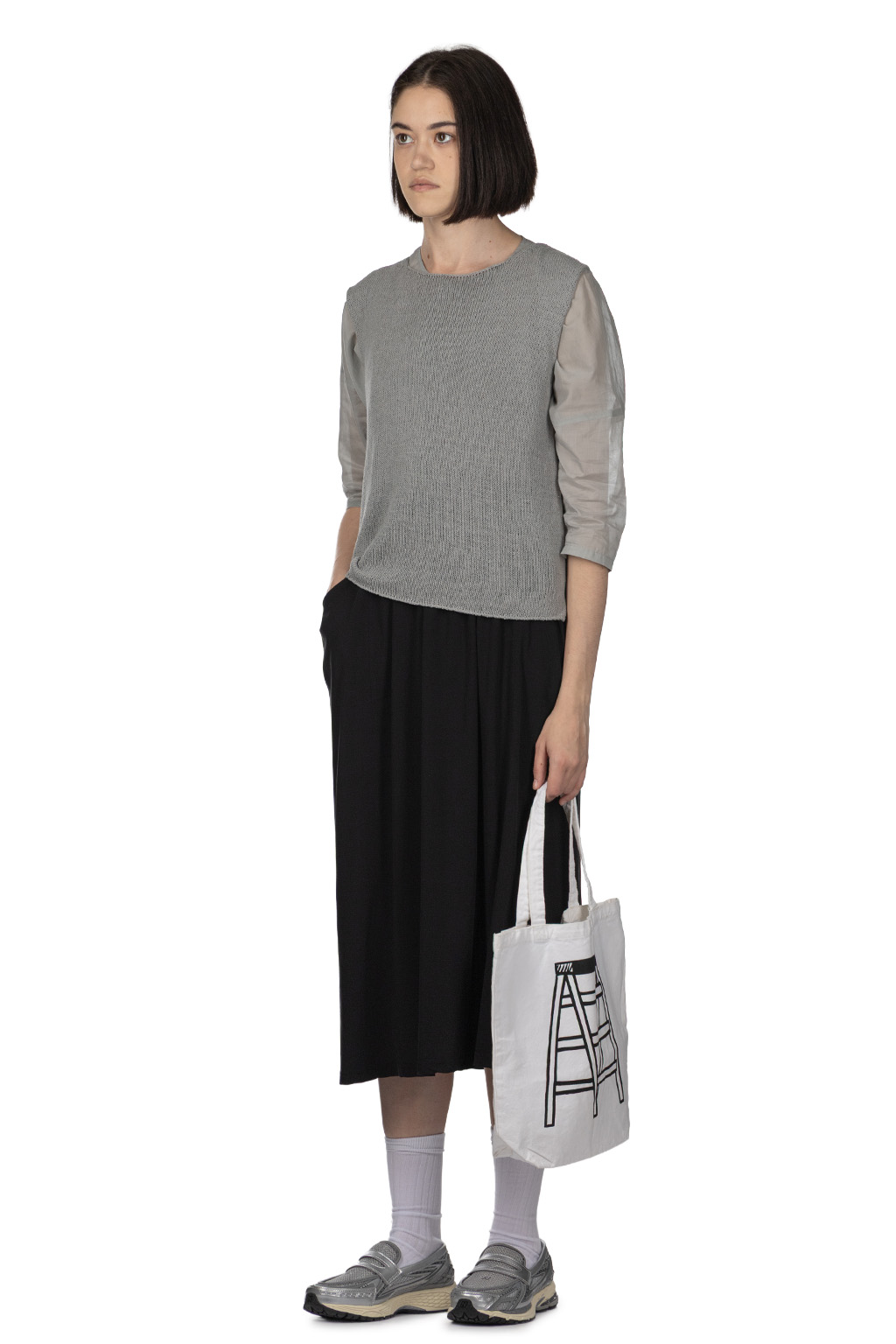 Evam Eva - Dry Silk Sleeveless - Dove Grey