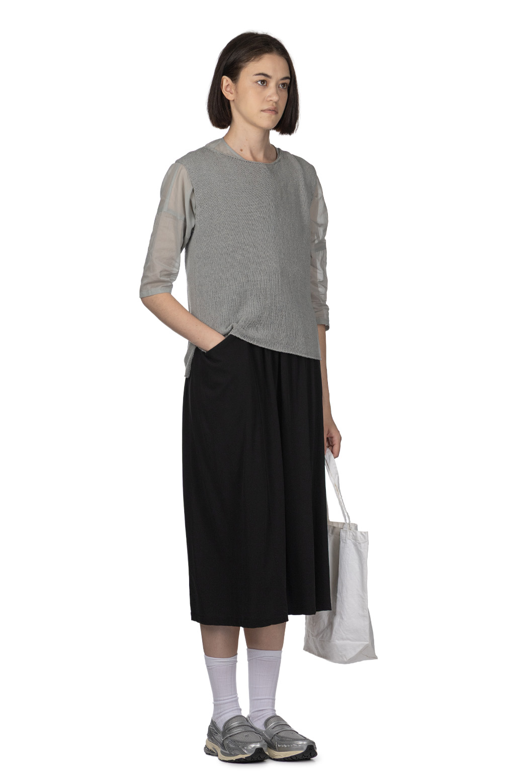 Evam Eva - Dry Silk Sleeveless - Dove Grey