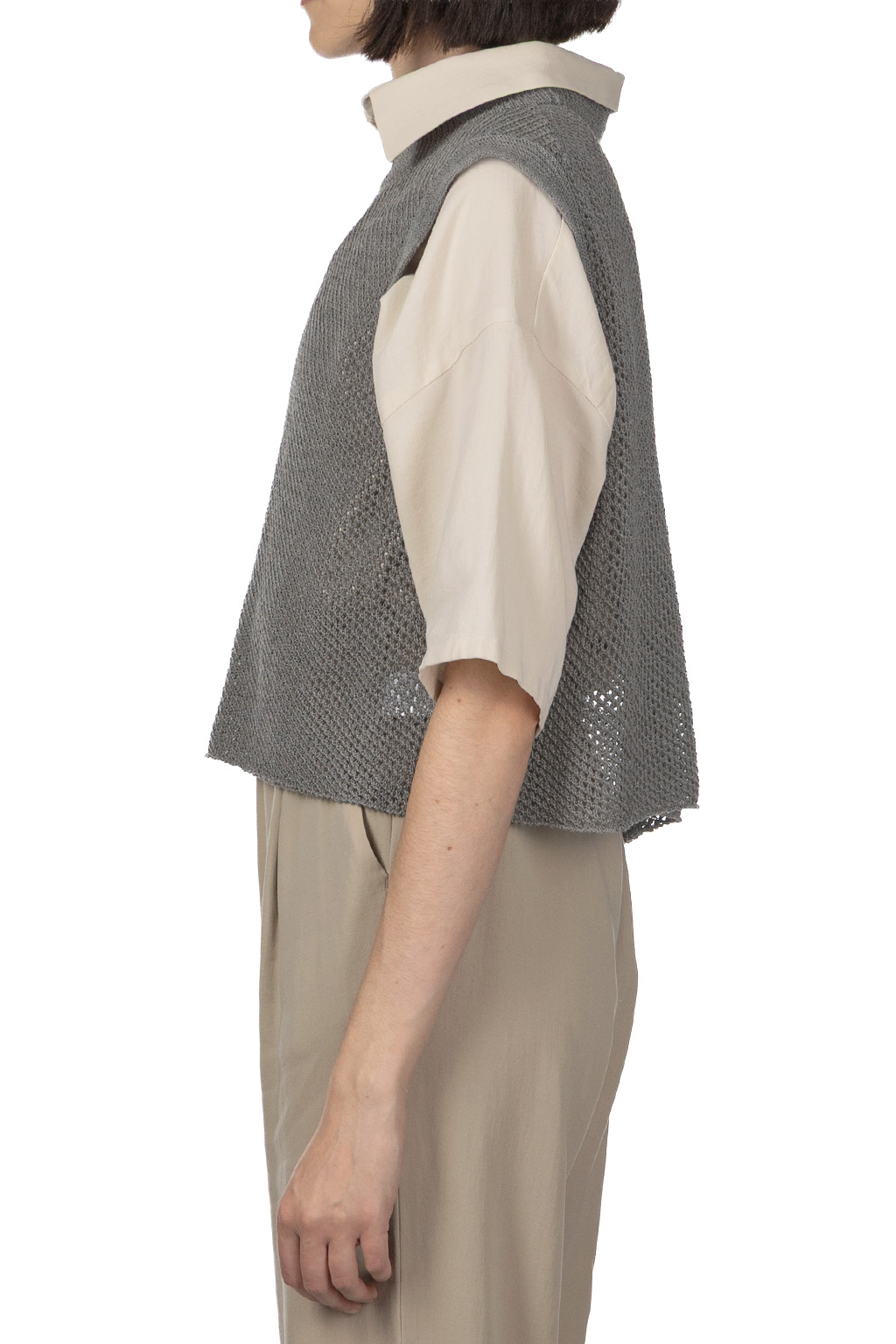 Evam Eva - Linen Cotton Short Vest - Grey