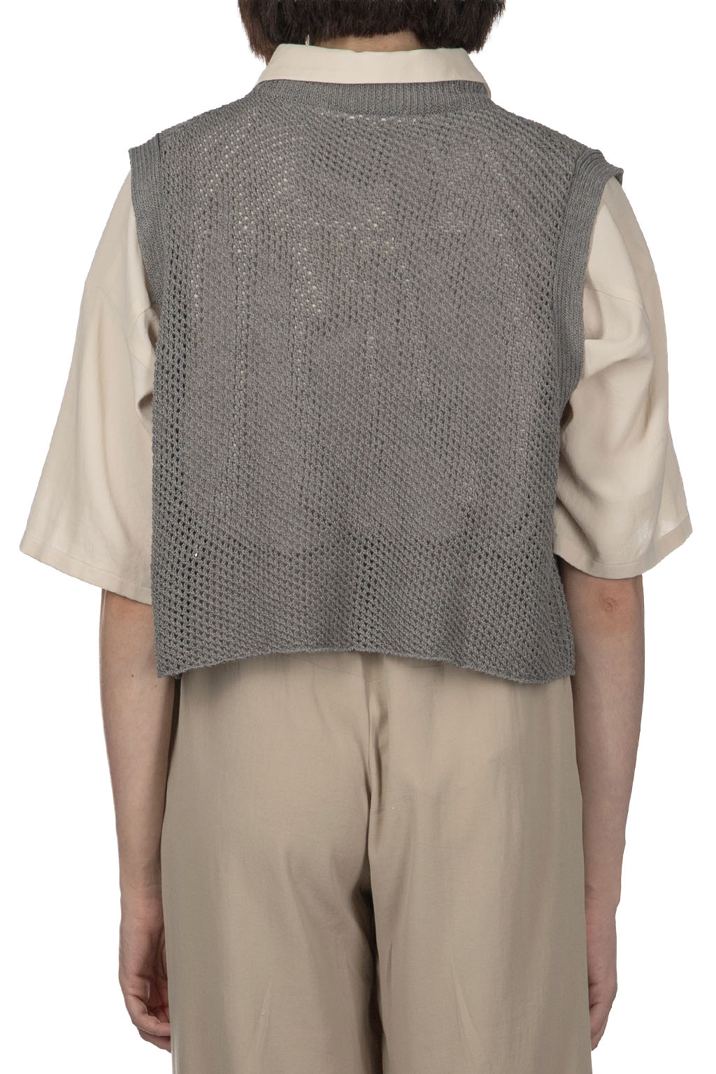 Evam Eva - Linen Cotton Short Vest - Grey