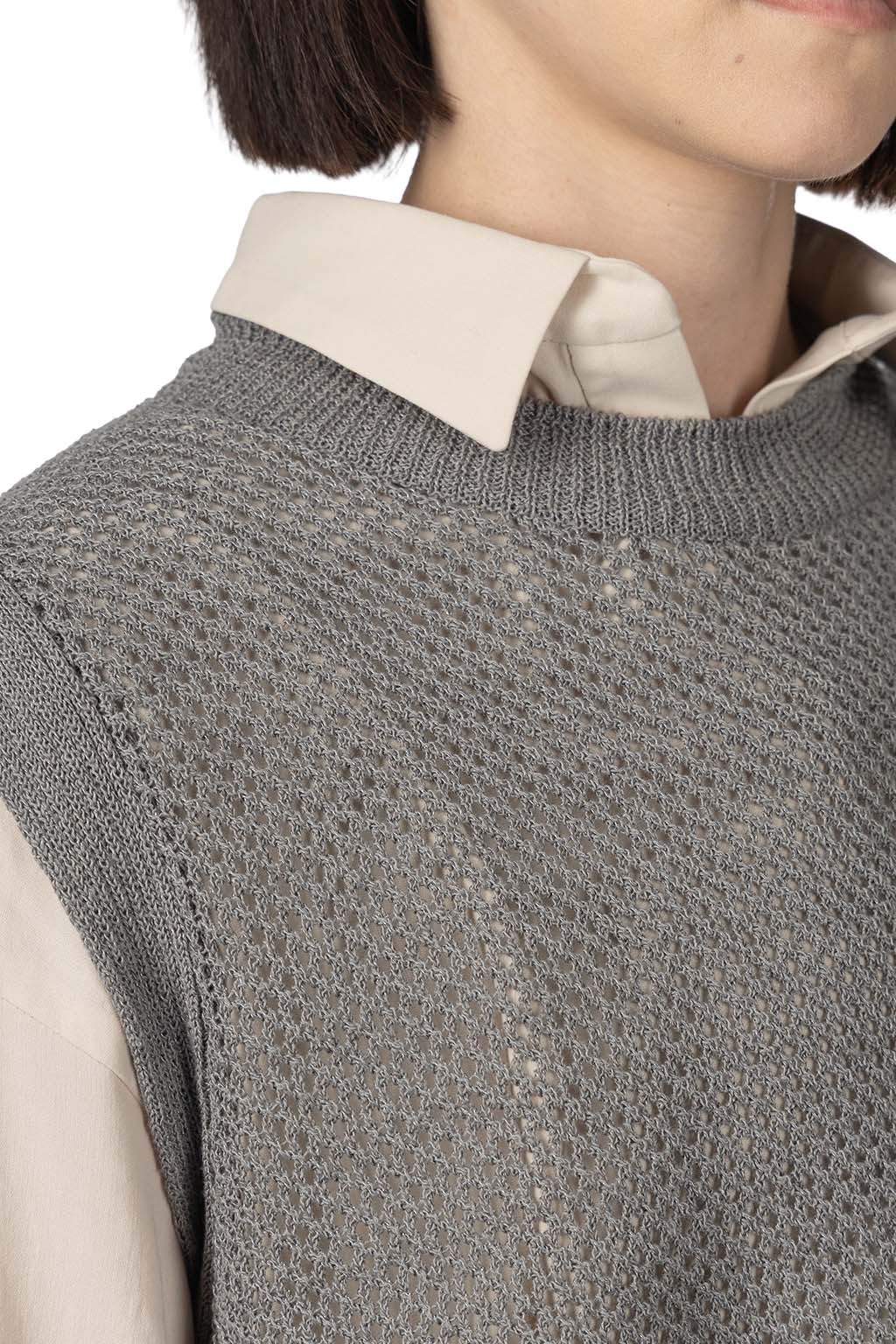 Evam Eva - Linen Cotton Short Vest - Grey
