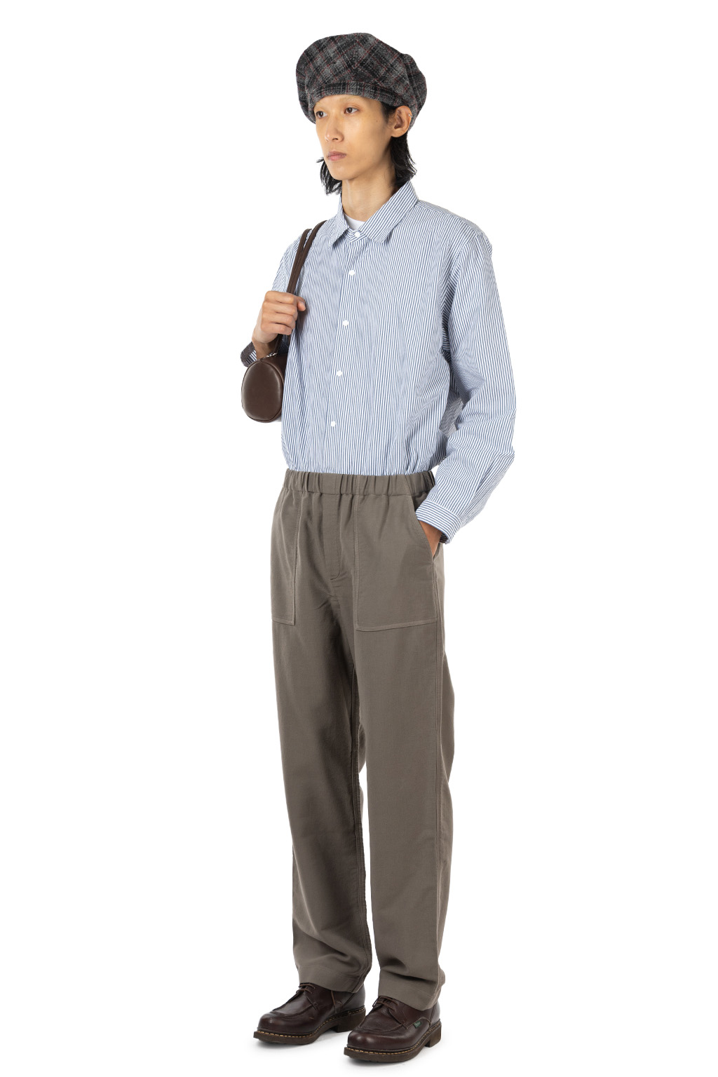Evam Eva - Men's Brushed Cotton Wide Pants - Winter Leaf