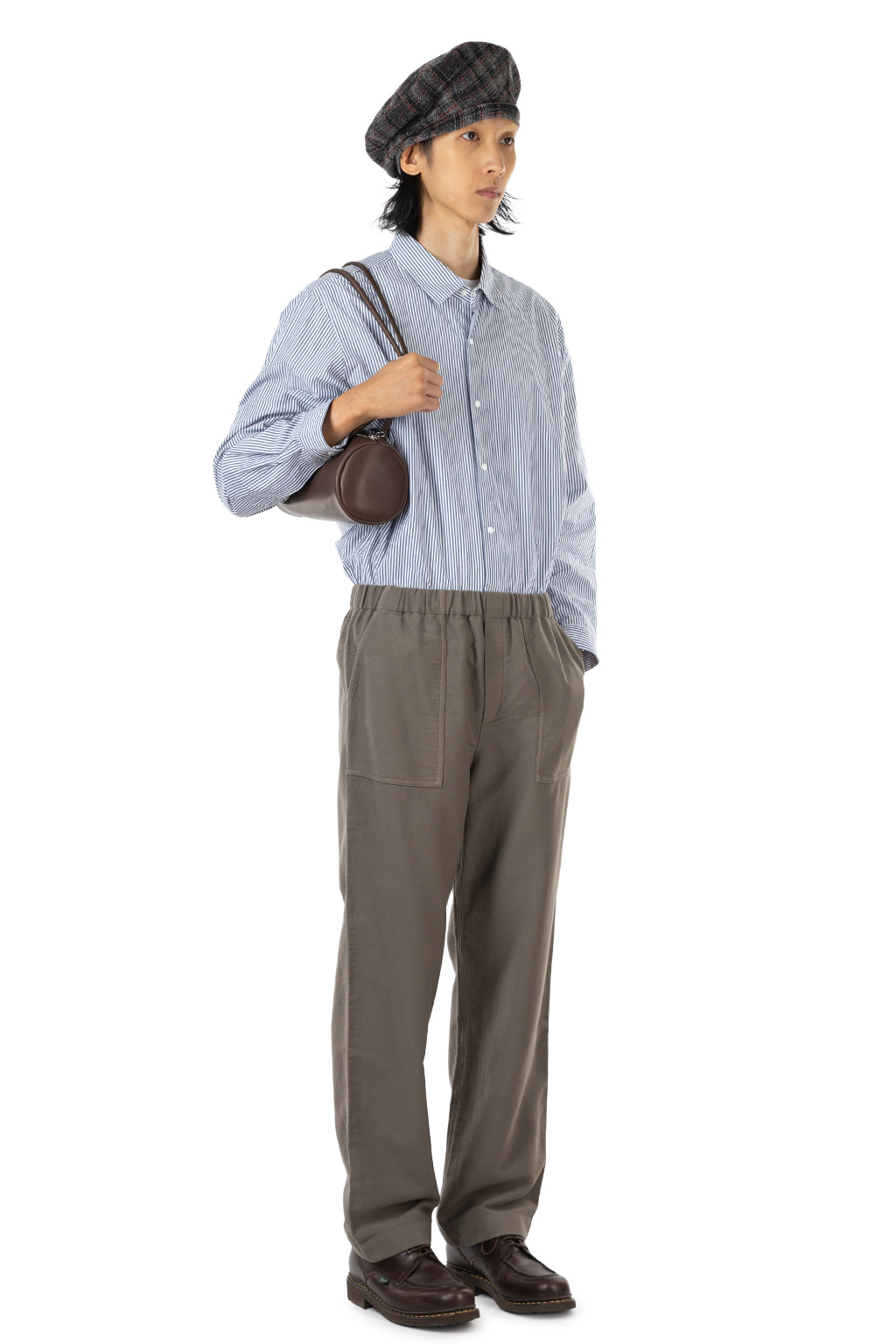 Evam Eva - Men's Brushed Cotton Wide Pants - Winter Leaf
