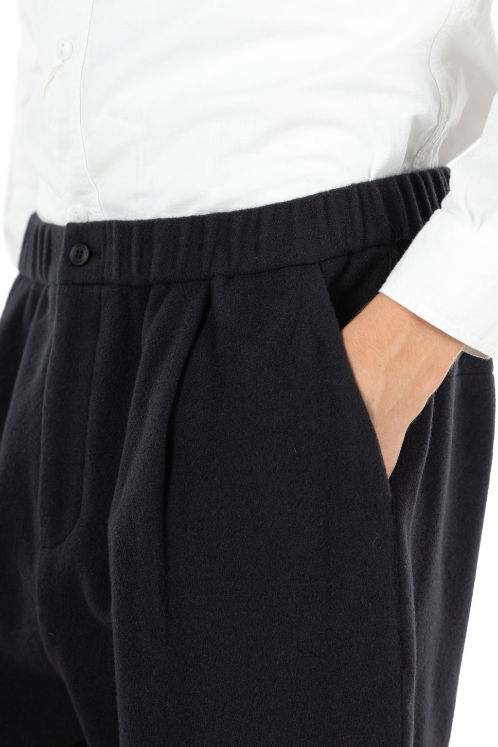 Evam Eva - Unisex Wool Tuck Pants - Sumi