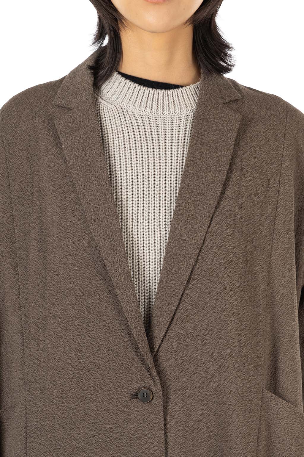 Evam Eva - Wool Long Jacket - Brown