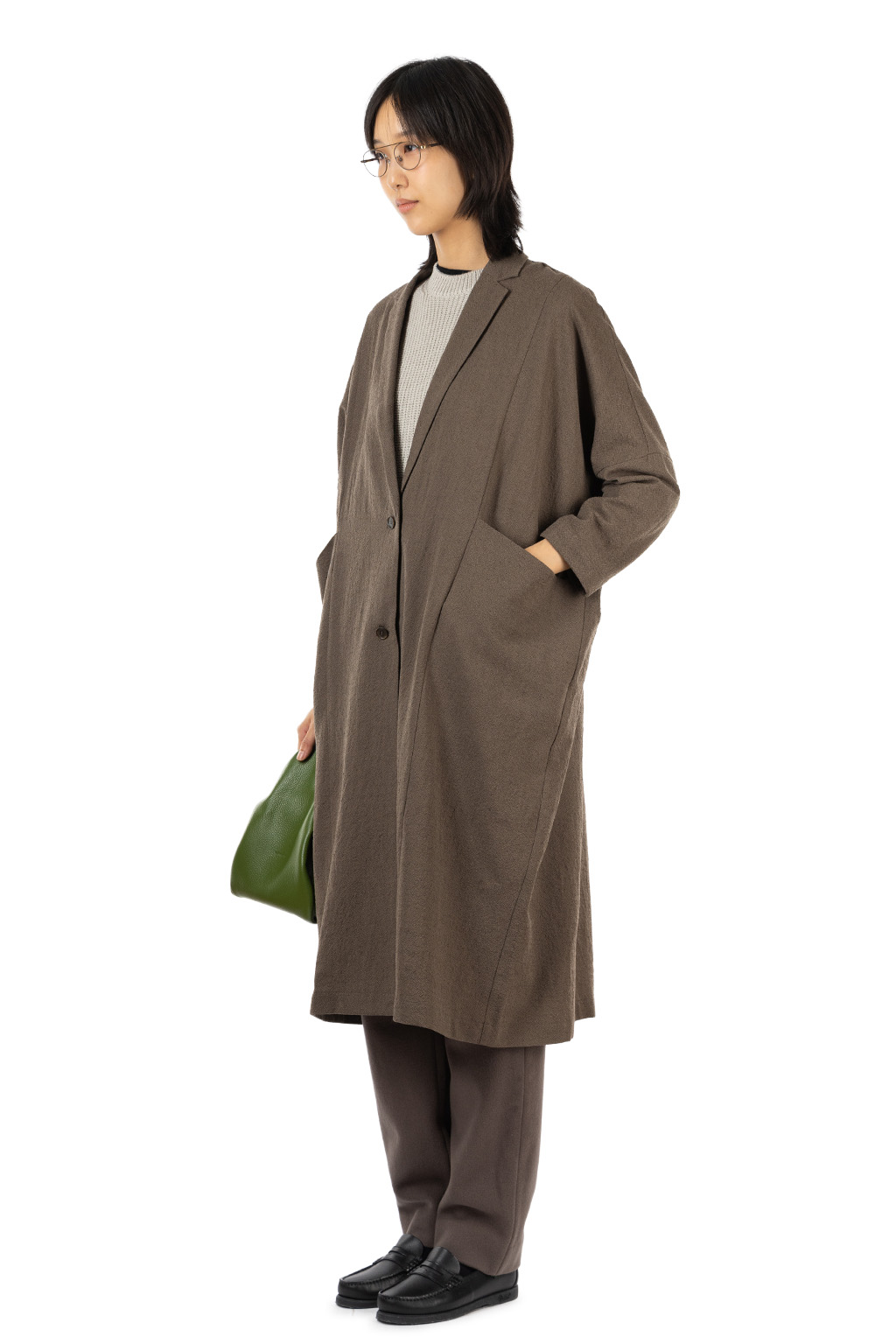 Evam Eva - Wool Long Jacket - Brown
