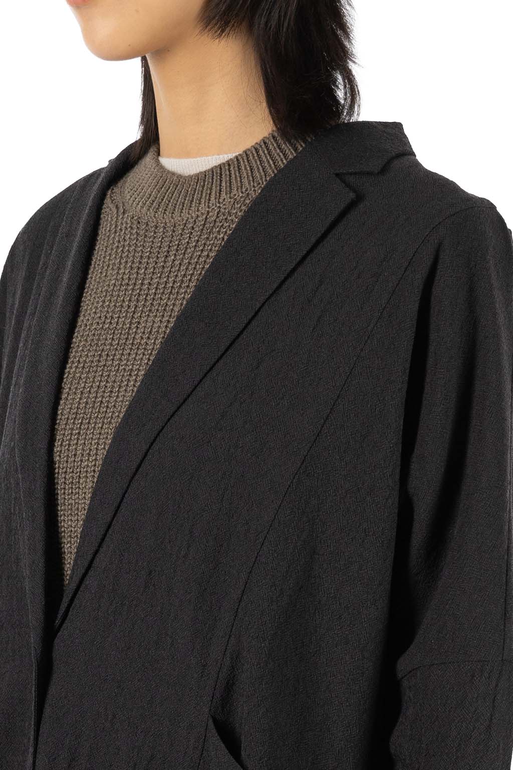 Evam Eva - Wool Long Jacket - Sumi