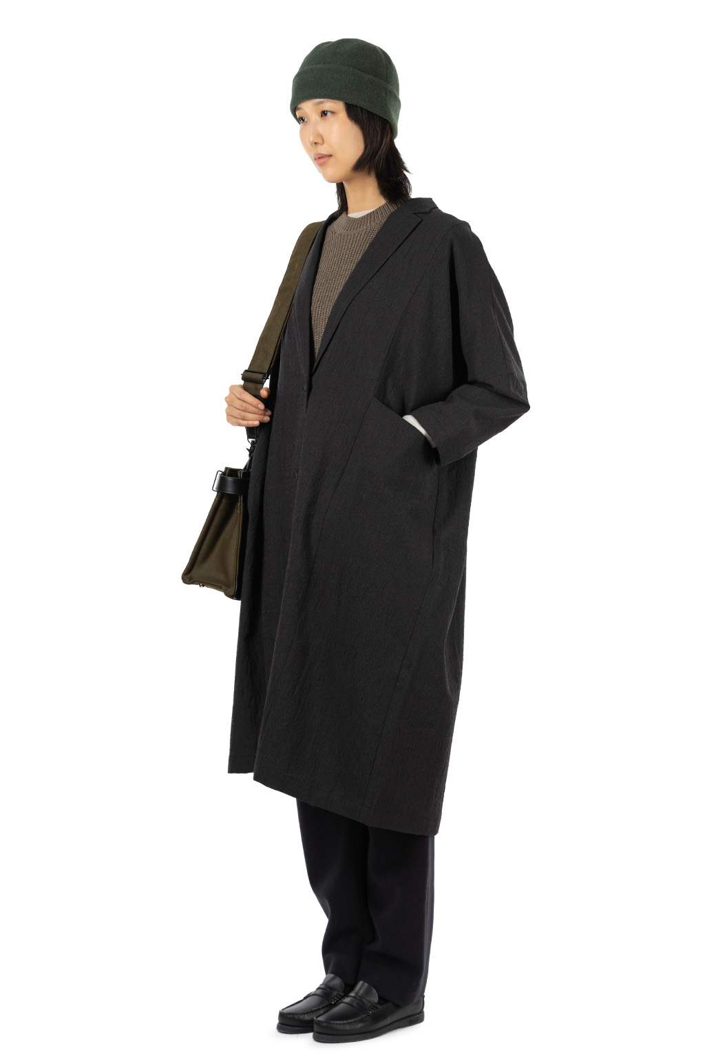 Evam Eva - Wool Long Jacket - Sumi